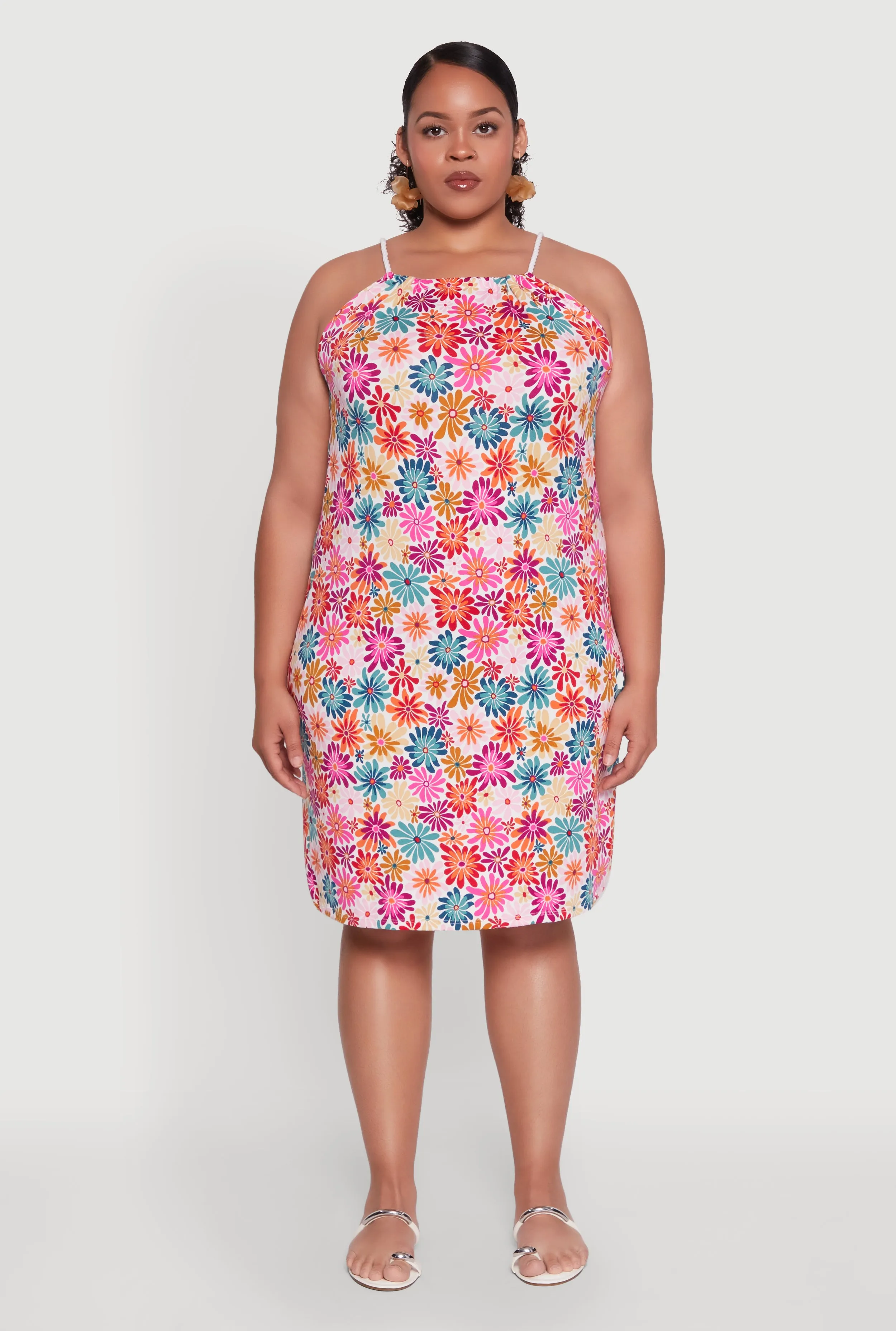 Plus Size Flower Print Sleeveless Dress sold by Rainbow product image thumbnail 2