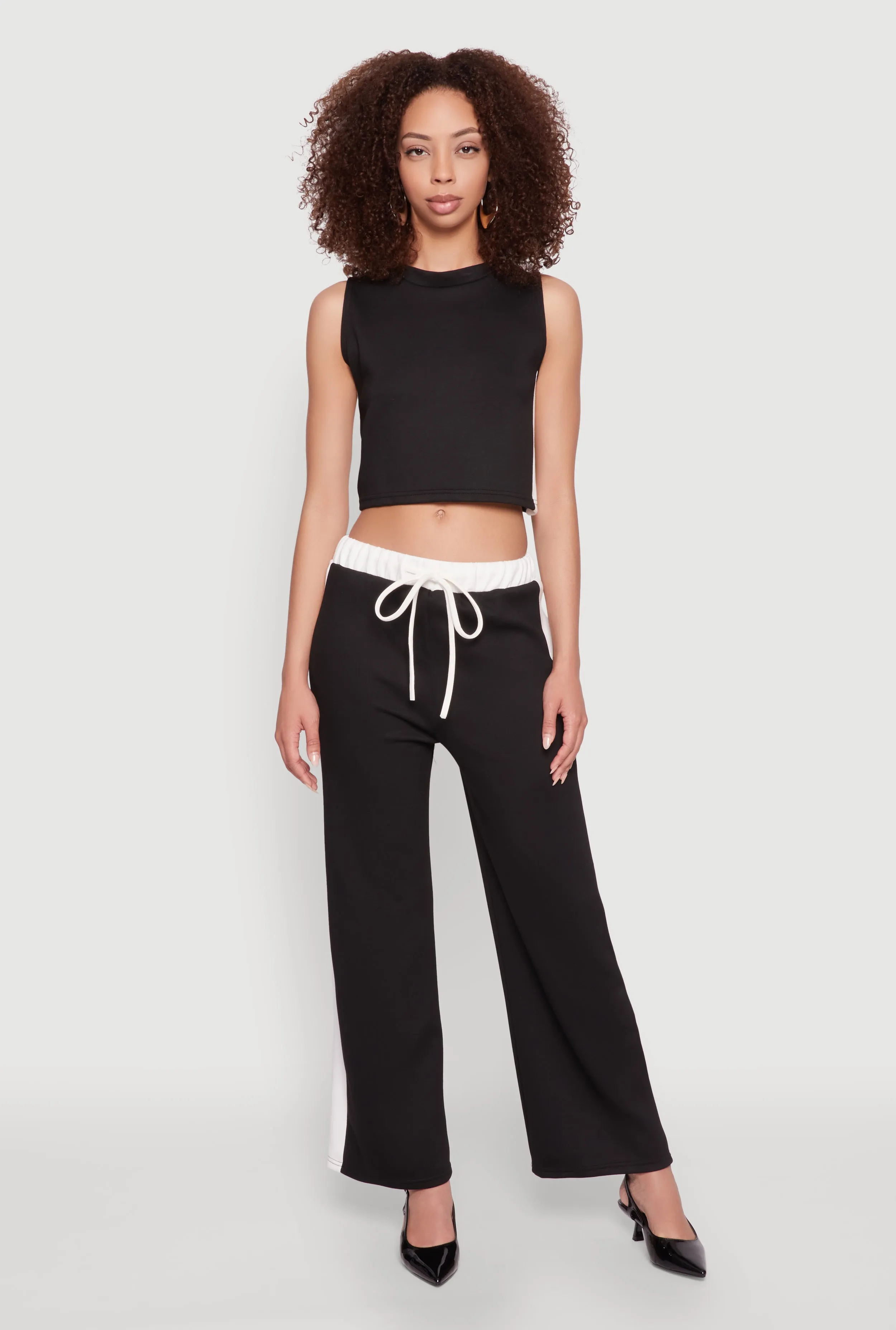 Side Contrast Cropped Tank Top sold by Rainbow product image thumbnail 2