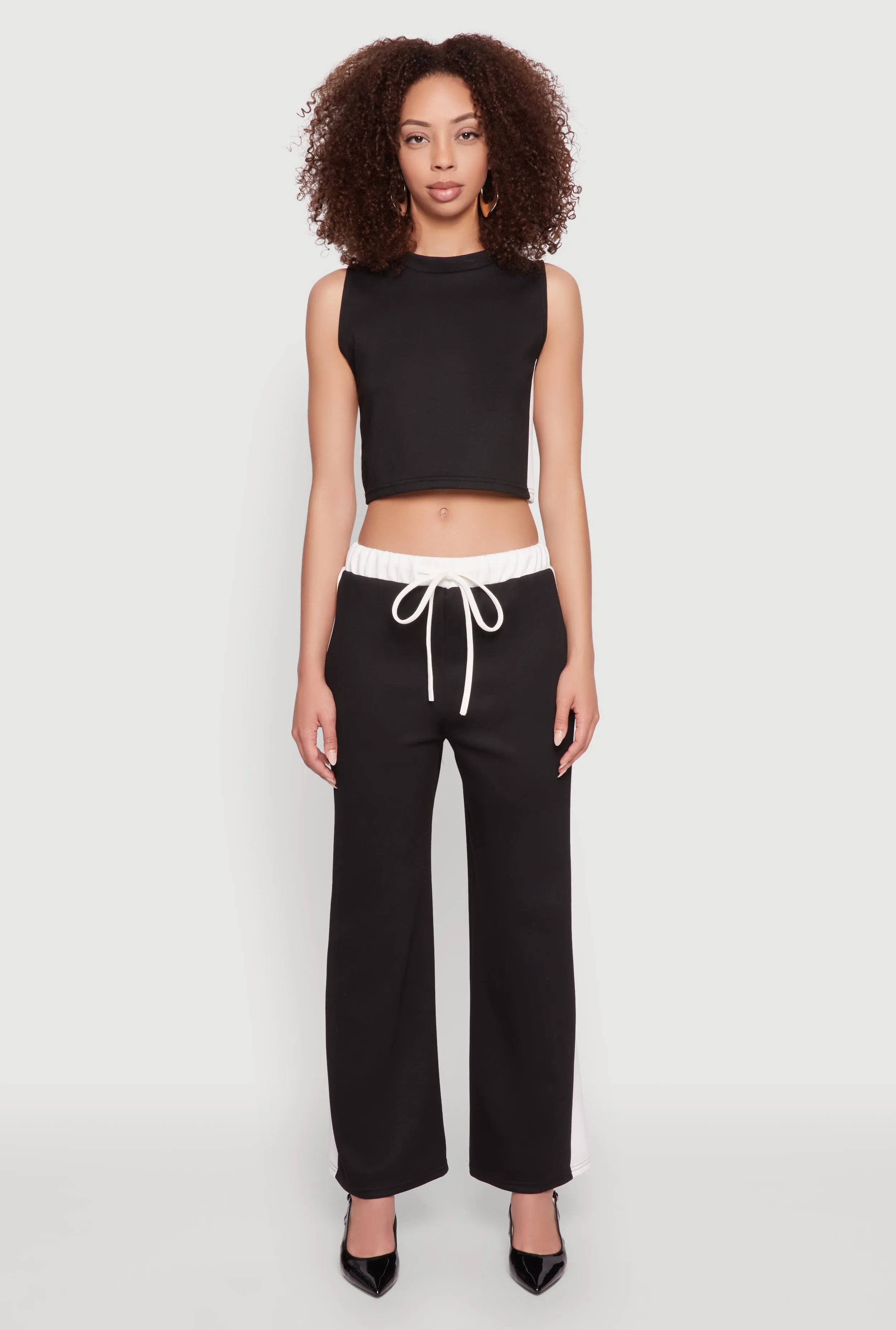 Side Contrast Cropped Tank Top sold by Rainbow product image thumbnail 3