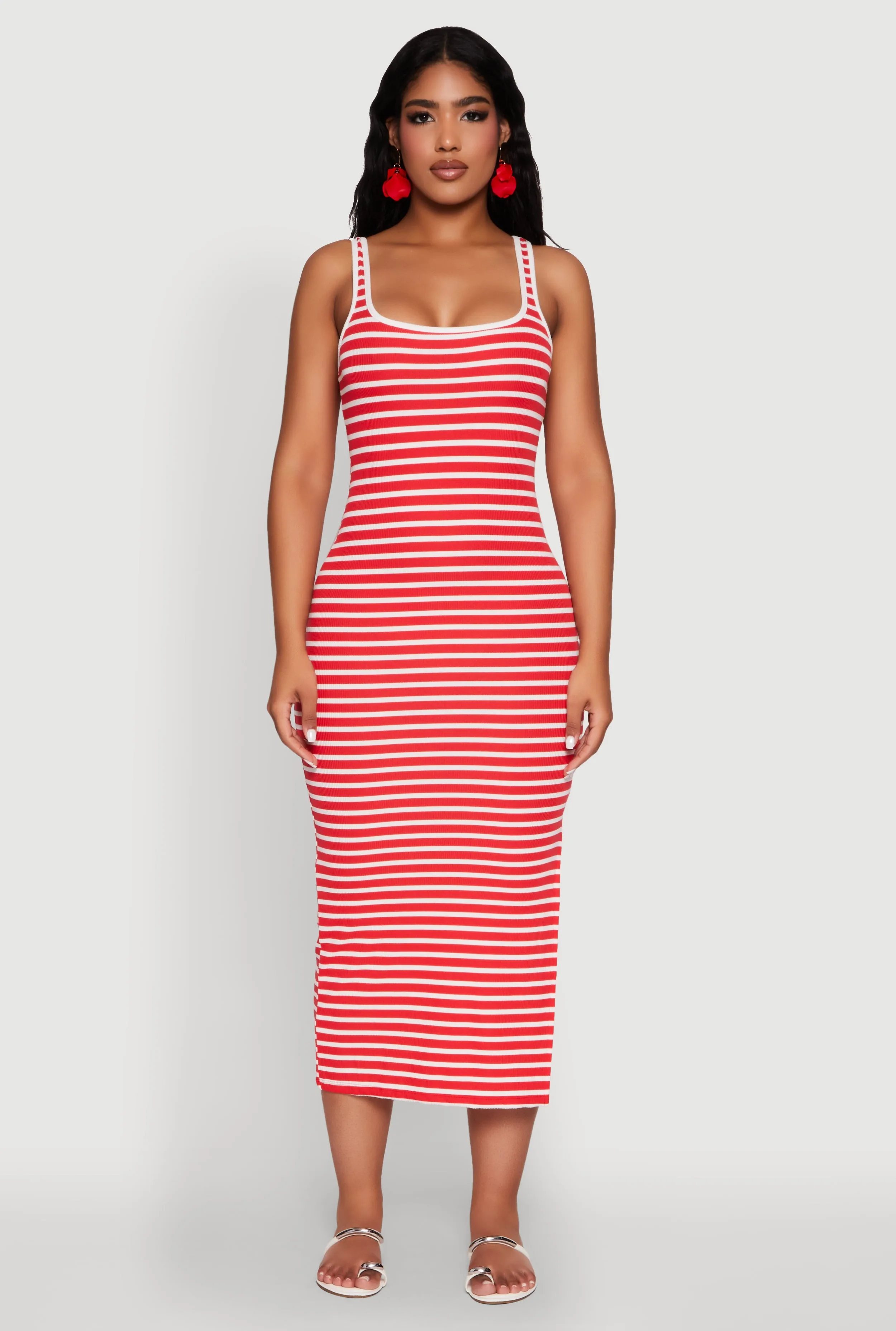 Striped Side Slit Tank Dress sold by Rainbow product image thumbnail 2