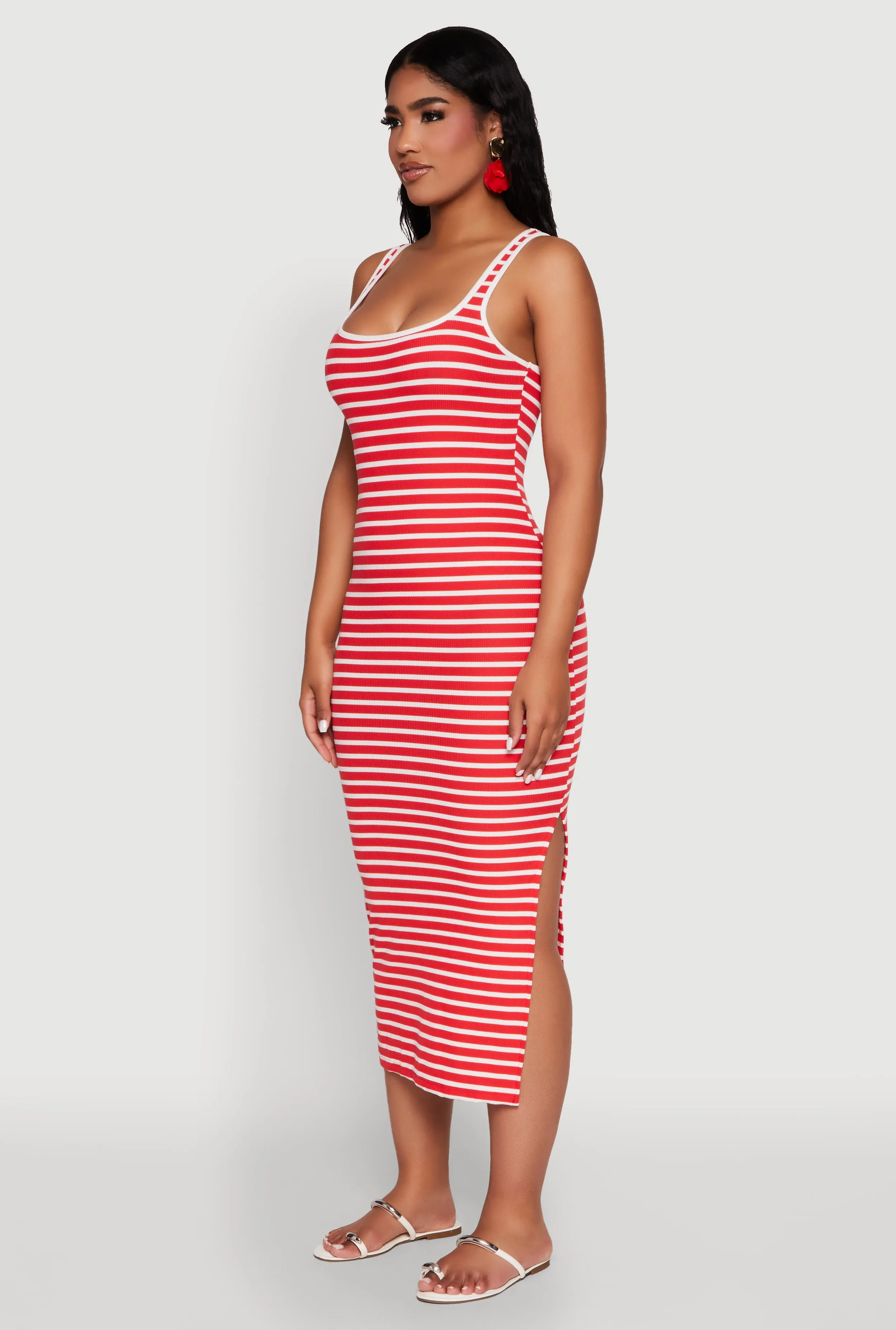 Striped Side Slit Tank Dress sold by Rainbow product image thumbnail 3