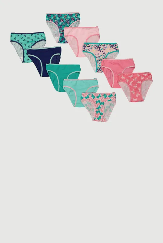 Little Girls Butterfly Print Panties 10 Pack sold by Rainbow