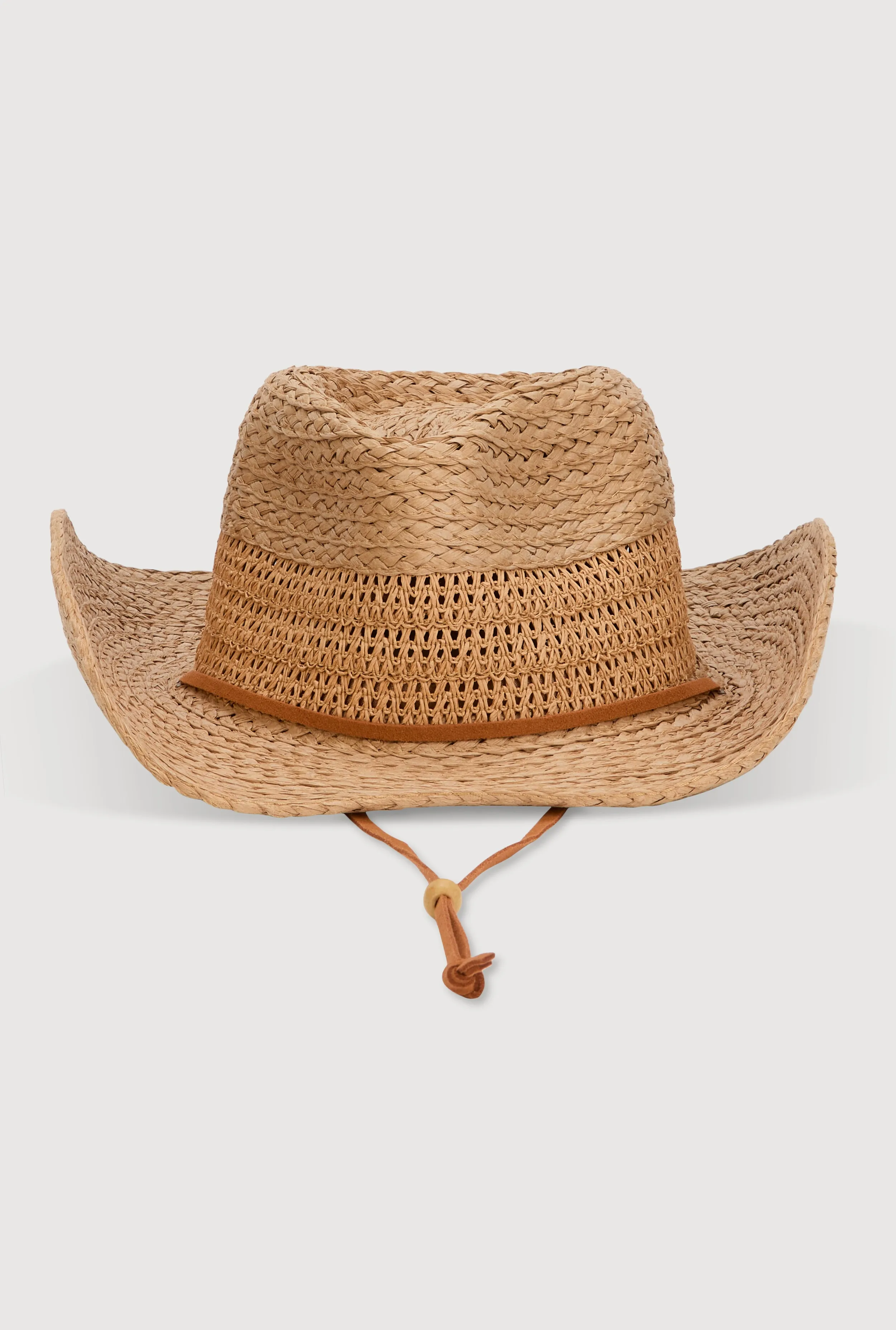 Beaded Toggle Drawstring Straw Cowboy Hat sold by Rainbow product image thumbnail 3