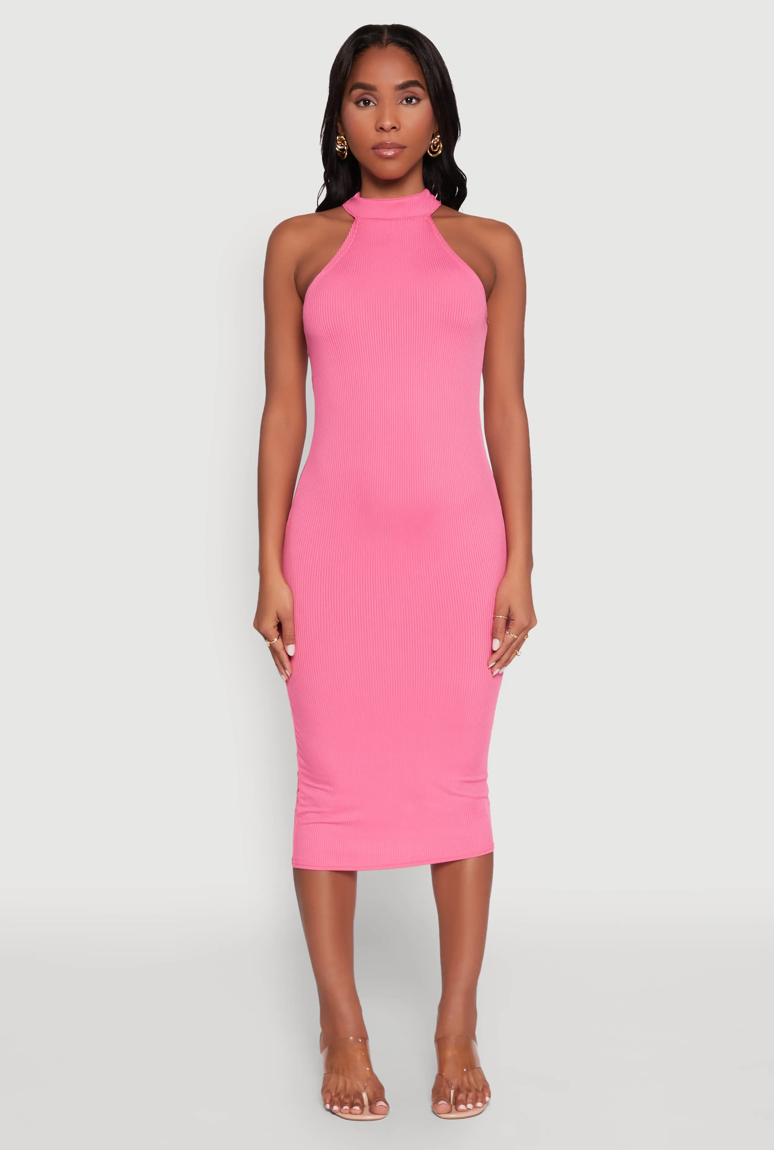 Rib Knit Halter Midi Dress sold by Rainbow product image thumbnail 2