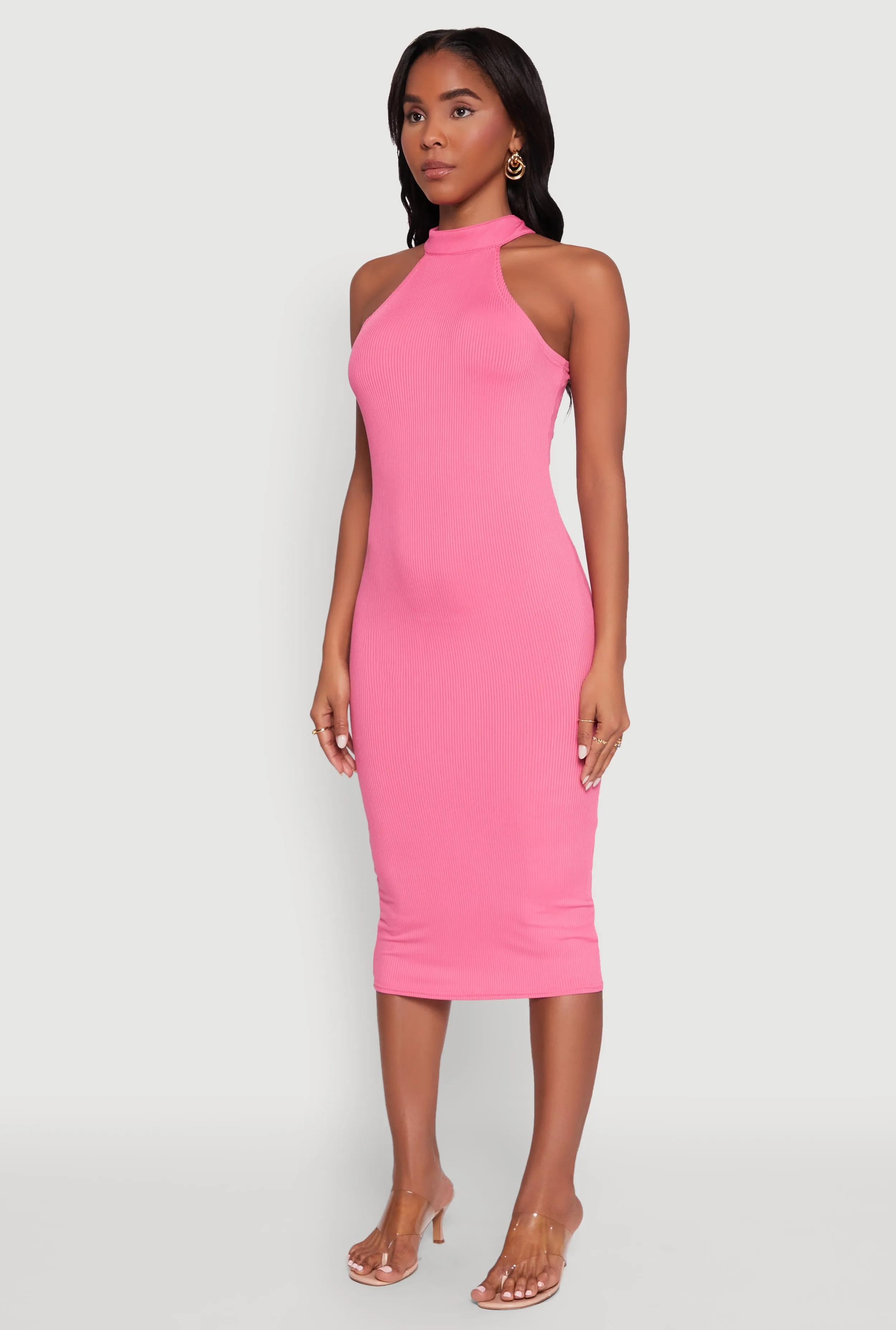 Rib Knit Halter Midi Dress sold by Rainbow product image thumbnail 3