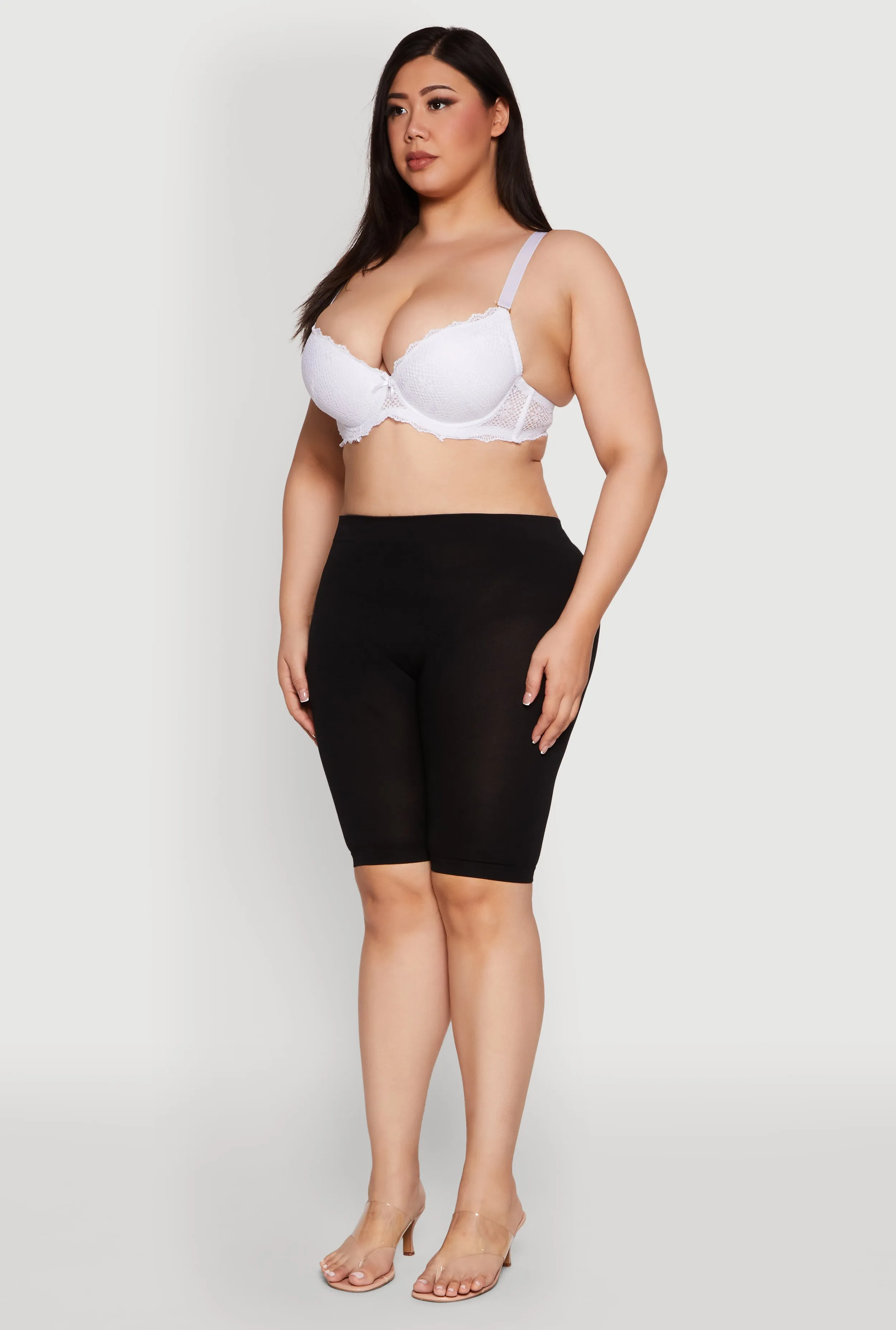 Plus Size Patterned Lace Scalloped Convertible Plunge Bra sold by Rainbow product image thumbnail 5