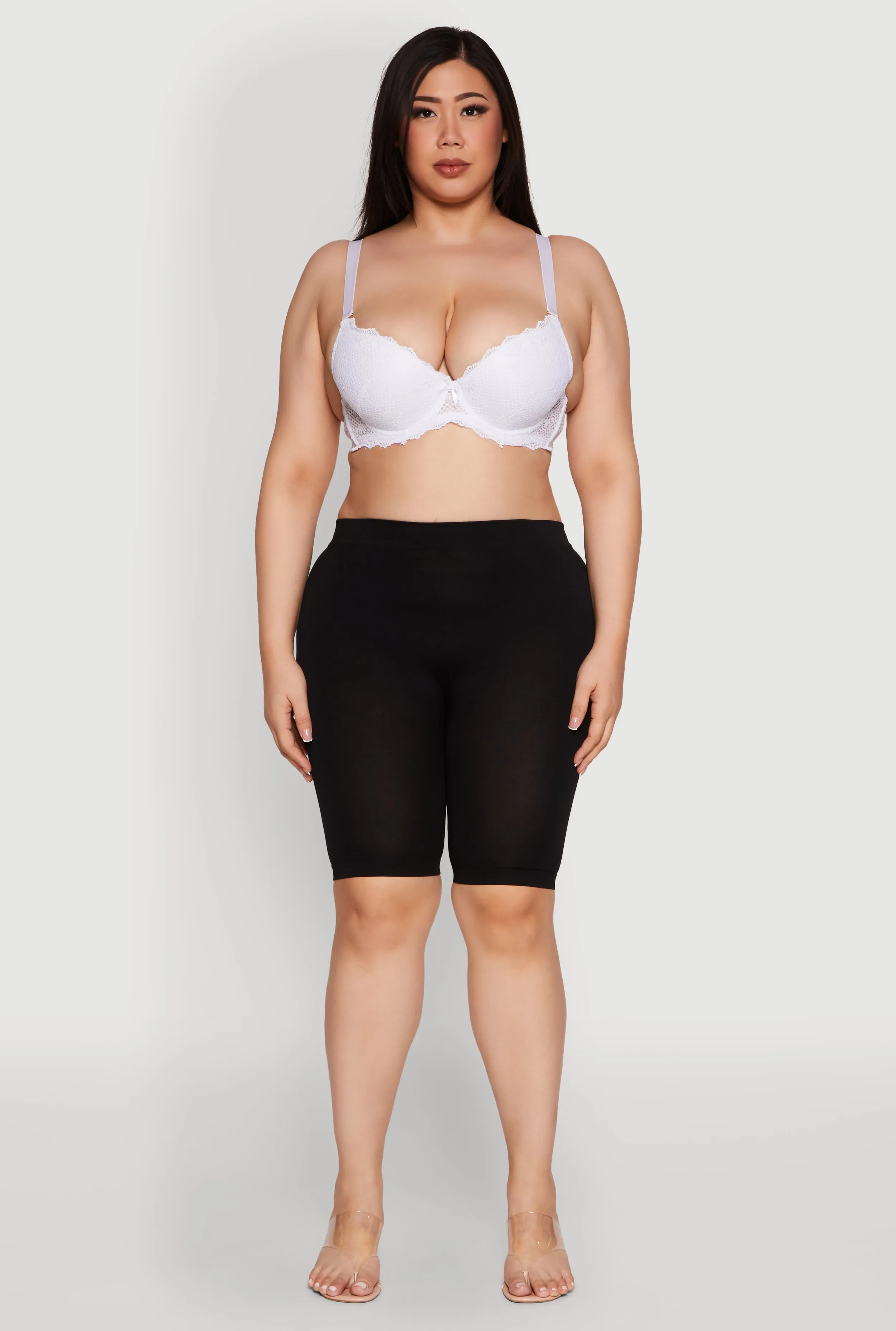 Plus Size Patterned Lace Scalloped Convertible Plunge Bra sold by Rainbow product image thumbnail 2