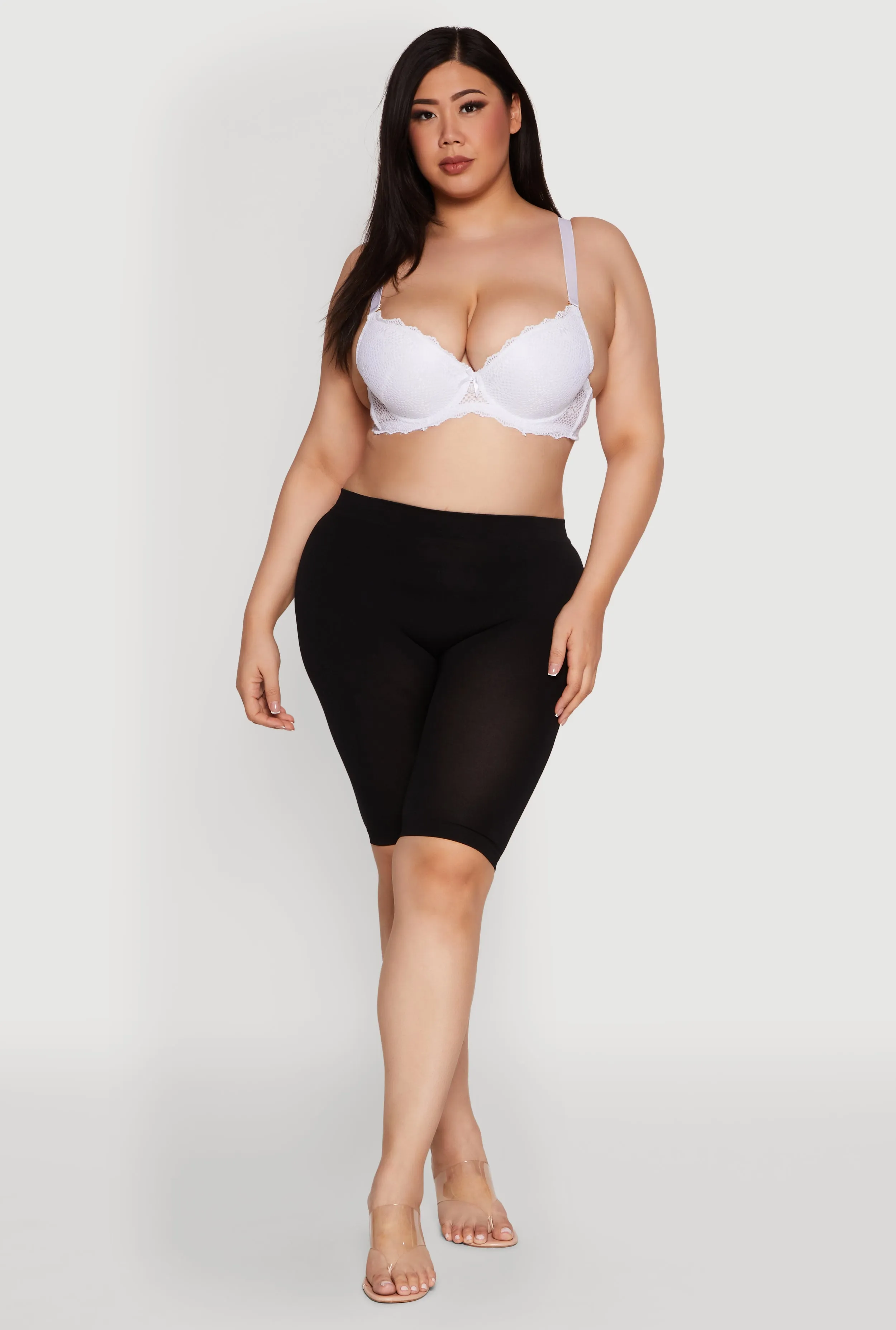 Plus Size Patterned Lace Scalloped Convertible Plunge Bra sold by Rainbow product image thumbnail 3