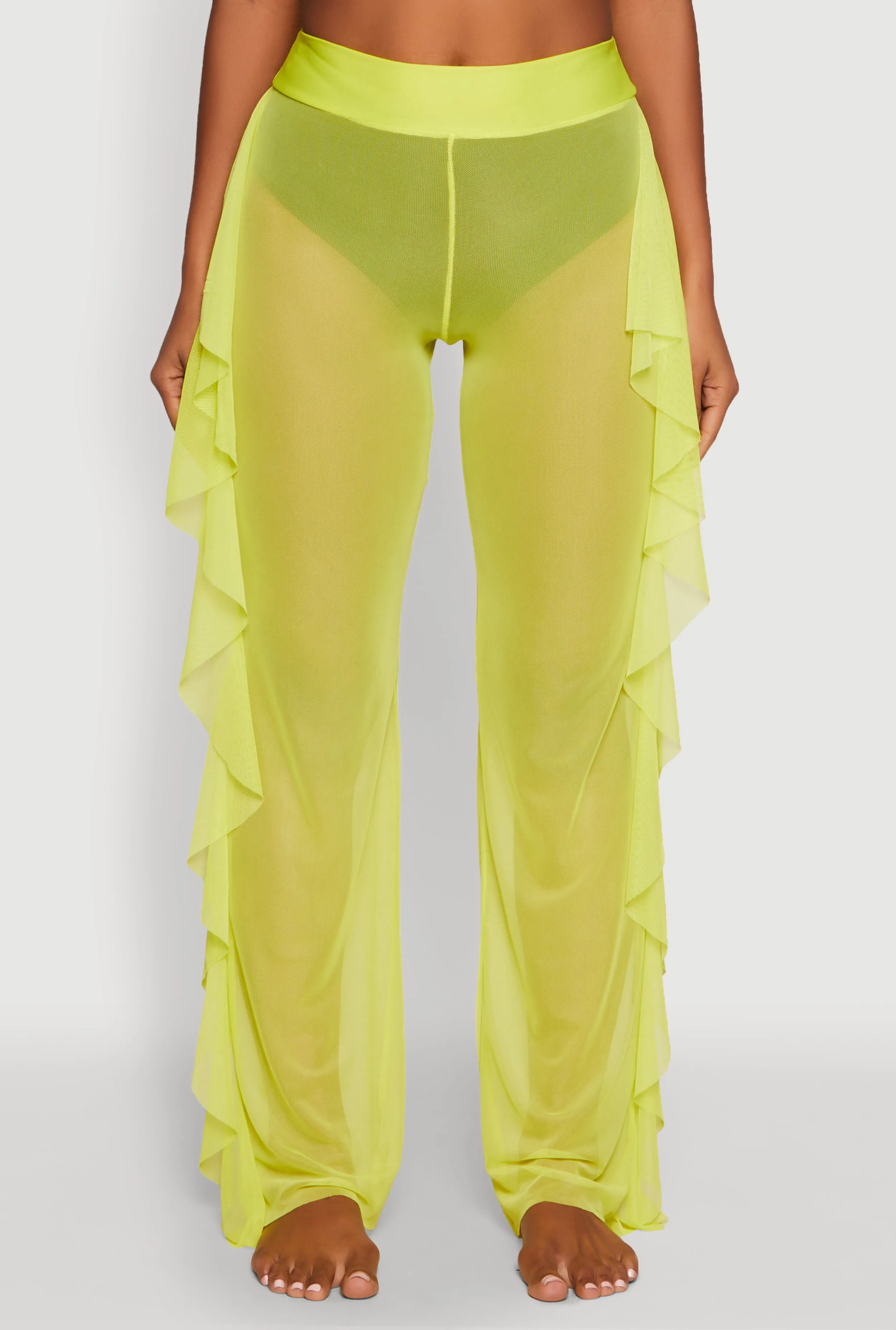 Ruffle Trim High Waisted Cover Up Pants sold by Rainbow product image thumbnail 5