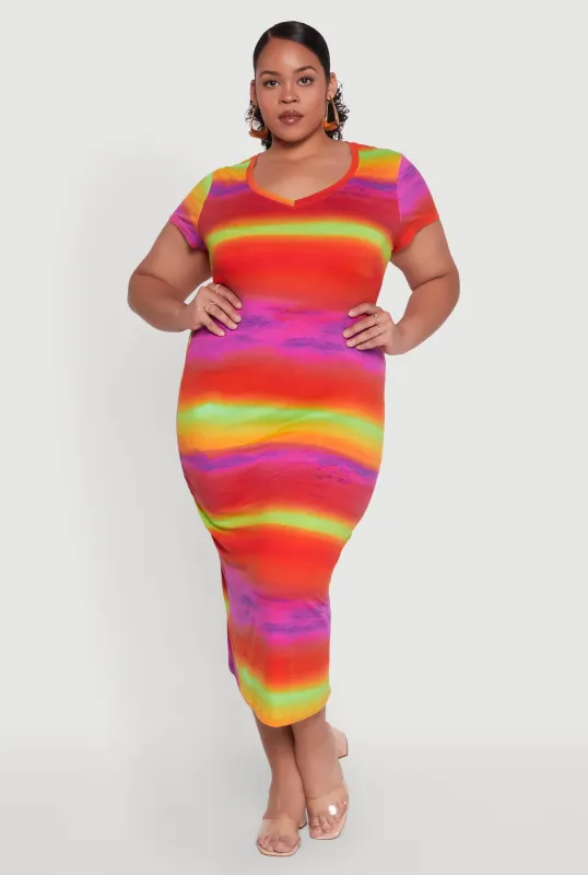 Plus Size Laser Cut Back T Shirt Dress sold by Rainbow