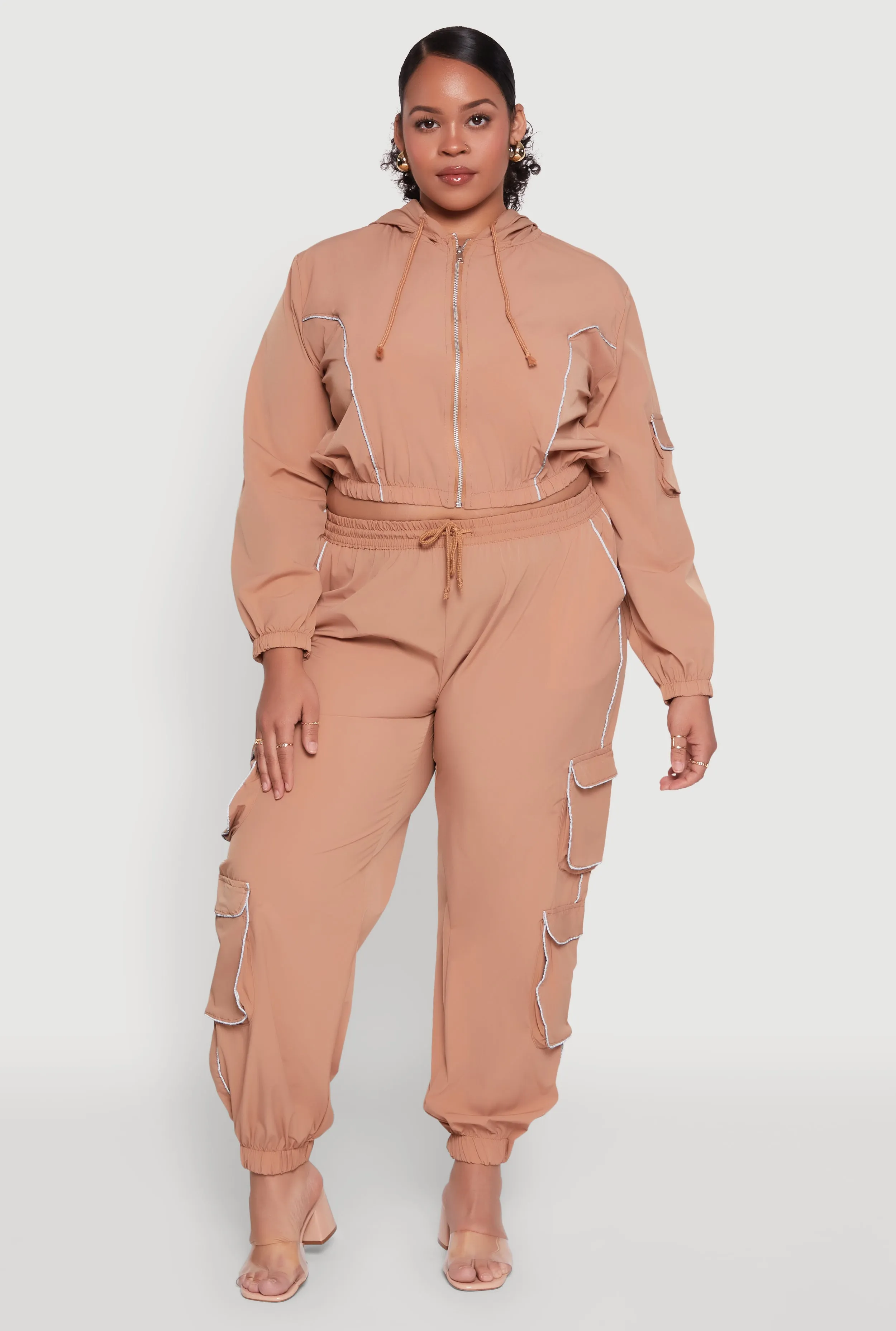 Plus Size Drawstring Cargo Pocket Joggers sold by Rainbow