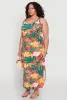 Plus Size Tropical Floral Print Maxi Tank Dress sold by Rainbow