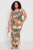 Plus Size Tropical Floral Print Maxi Tank Dress sold by Rainbow