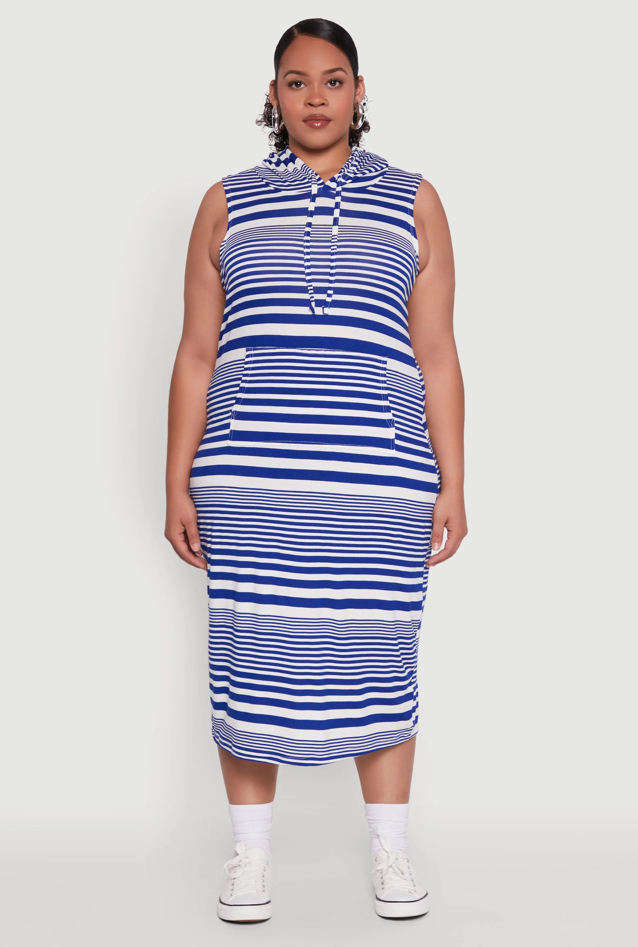 Plus Size Striped Hooded Tank Dress sold by Rainbow product image thumbnail 2