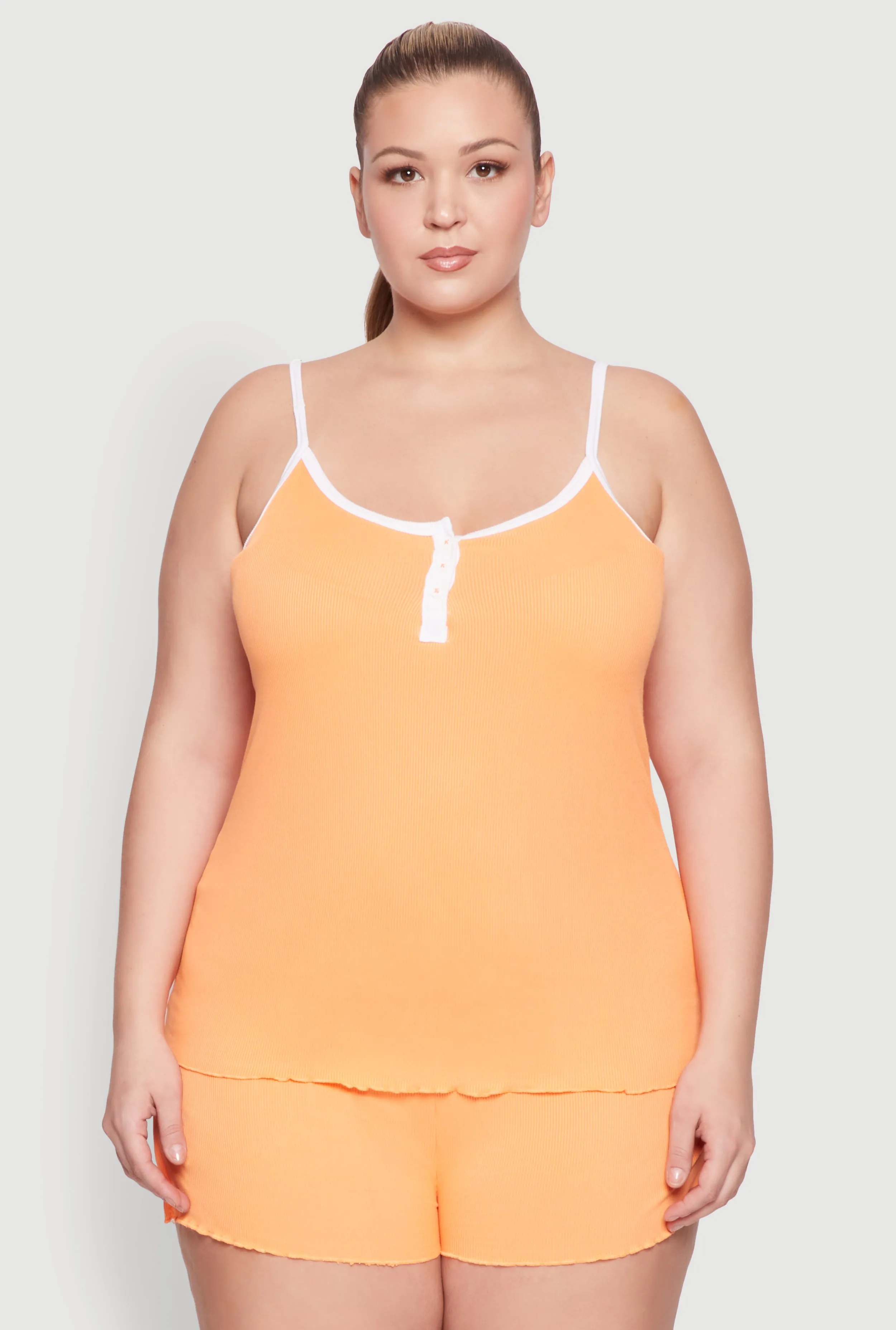 Plus Size Lettuce Edge Pajama Cami and Shorts sold by Rainbow