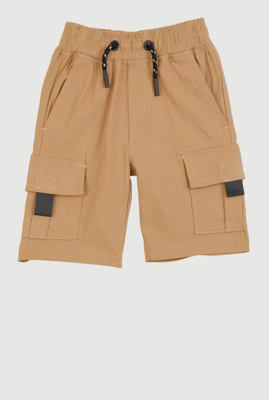 Little Boys Drawstring Waist Cargo Shorts sold by Rainbow