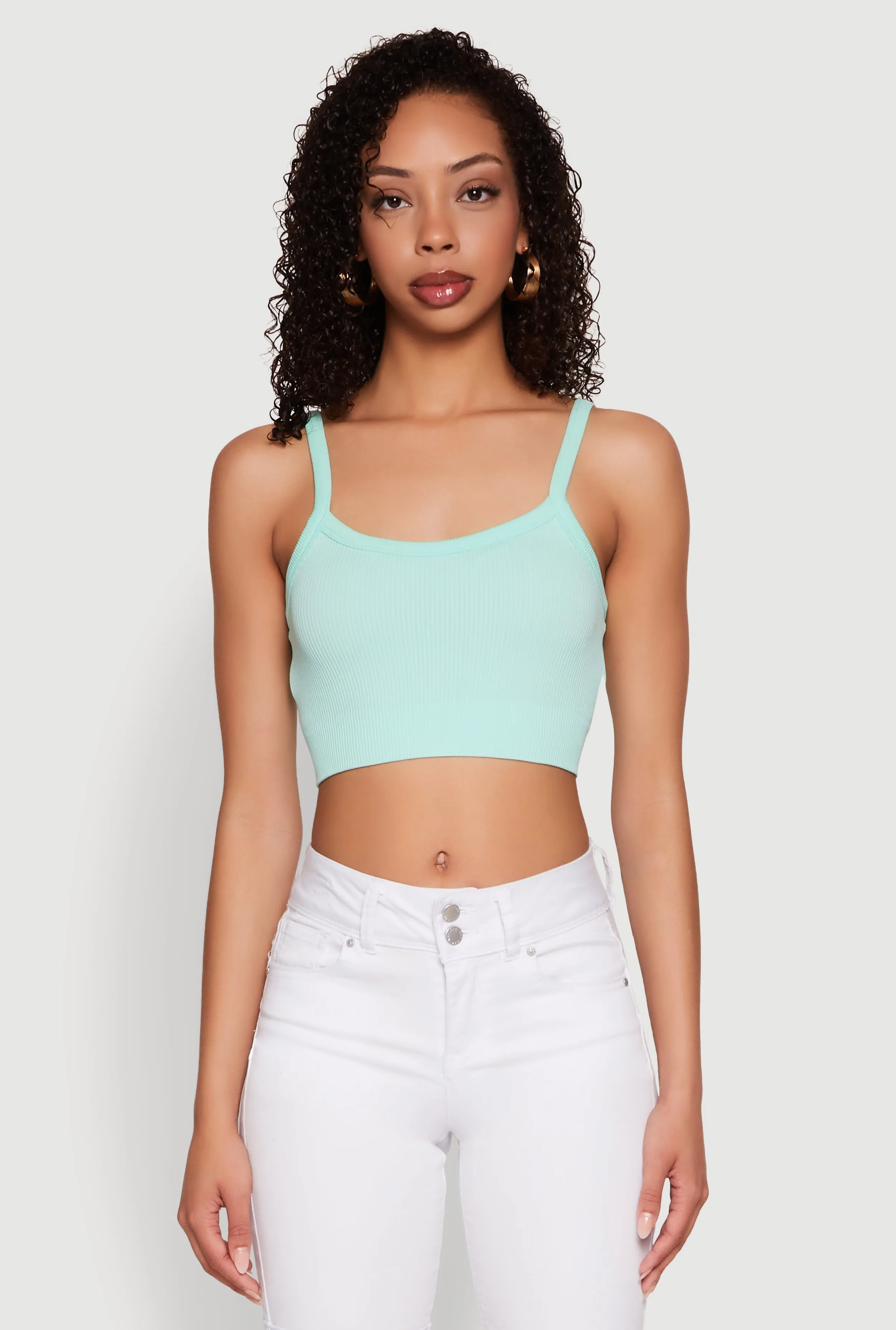 Seamless Ribbed Knit Cropped Cami sold by Rainbow product image thumbnail 2