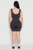 Plus Size Seamless Ribbed Corset Detail Biker Romper sold by Rainbow