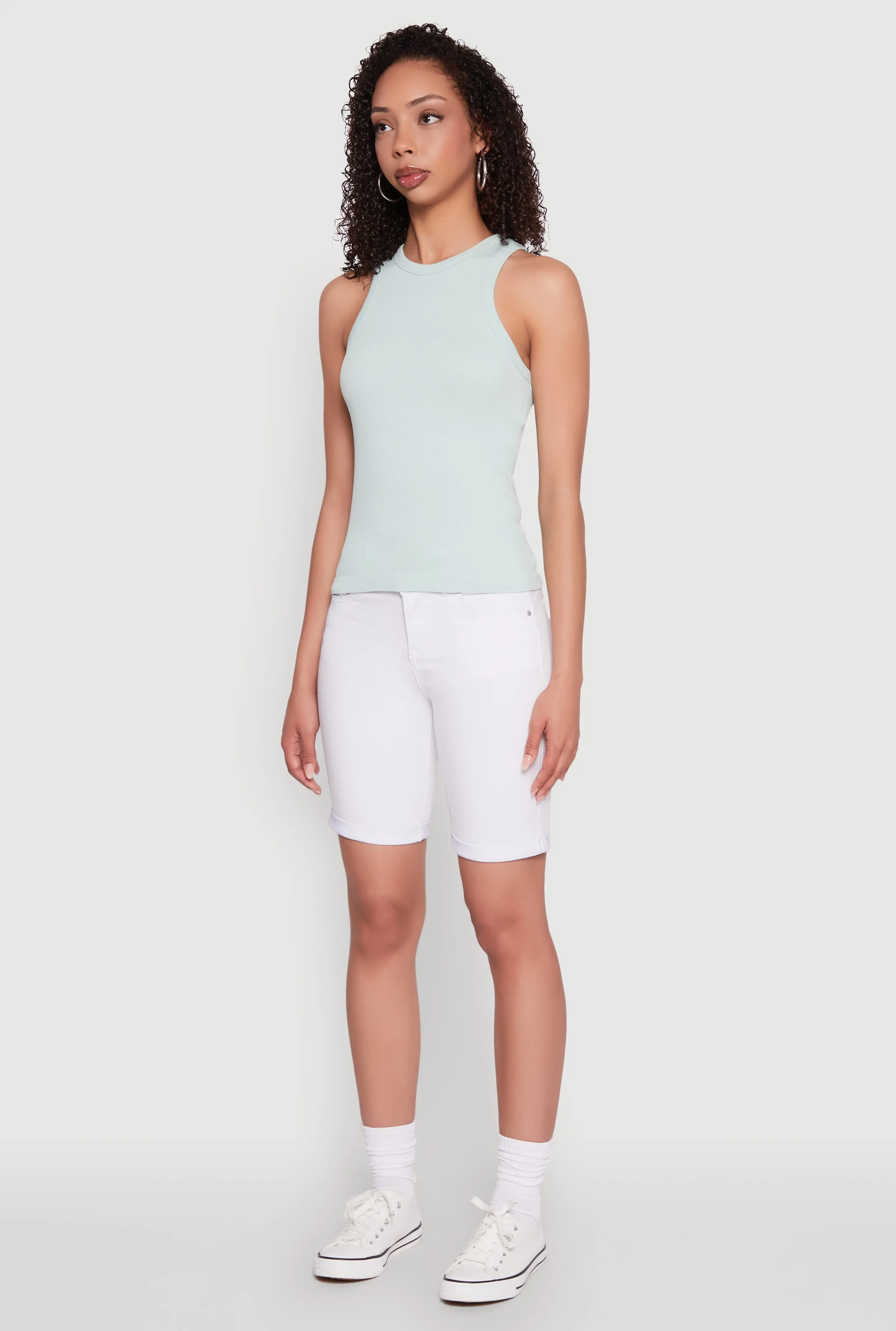 Seamless Rib Knit Crew Neck Tank Top sold by Rainbow product image thumbnail 5