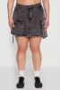 Plus Size Daisy Mineral Wash Denim Cargo Skirt sold by Rainbow