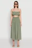 Airy Ruffled Button Front Tube Top sold by Rainbow