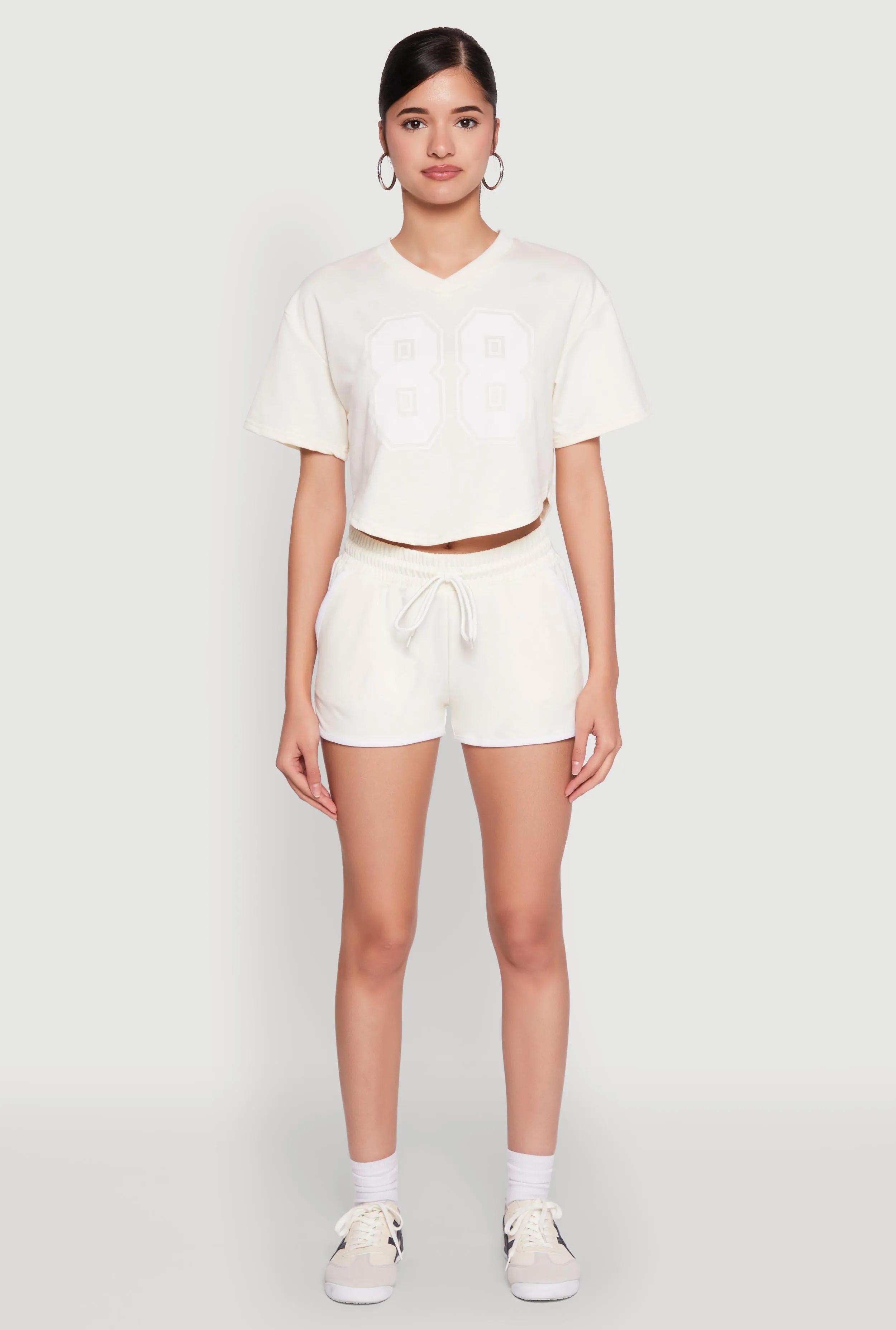 88 Graphic V Neck Crop Top sold by Rainbow product image thumbnail 3