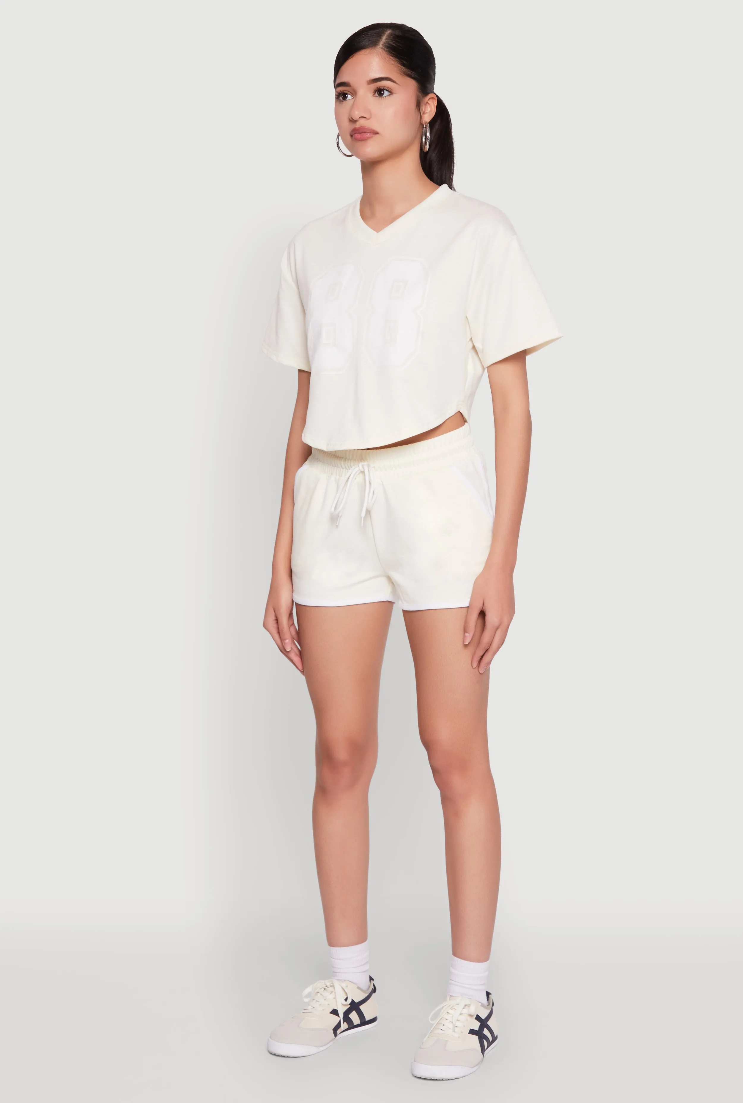 88 Graphic V Neck Crop Top sold by Rainbow product image thumbnail 5