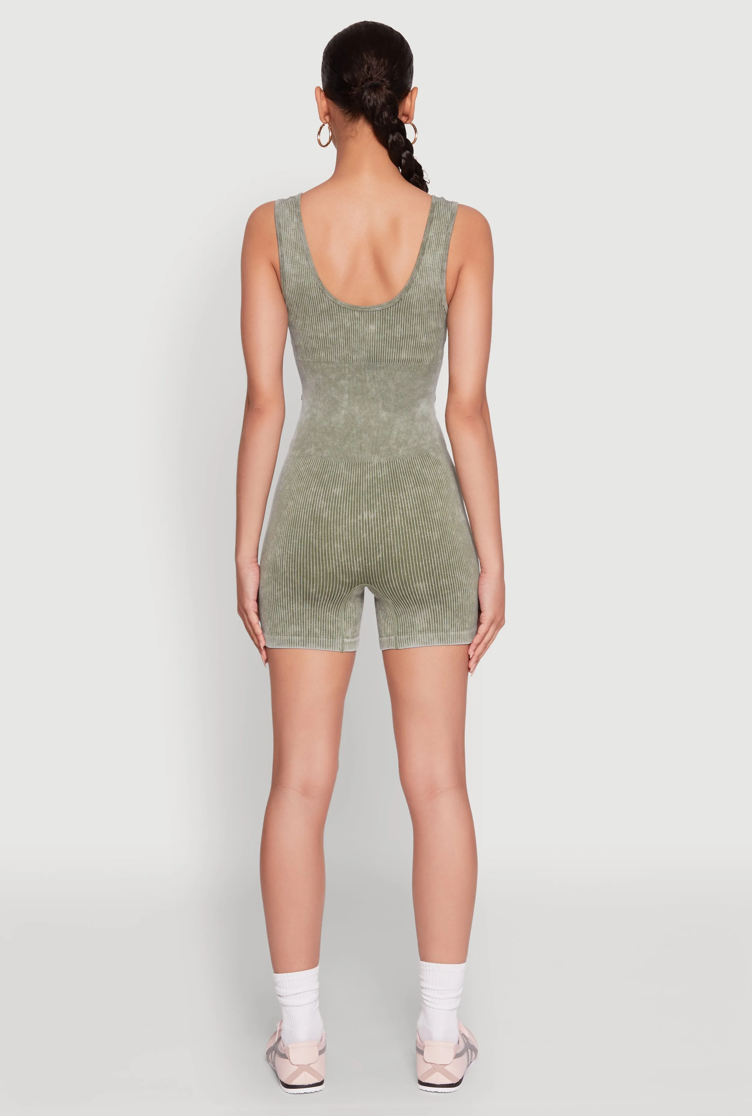 Mineral Wash Corset Detail Biker Romper sold by Rainbow product image thumbnail 5