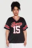 Plus Size Varsity Stripe Boss 15 Graphic Jersey sold by Rainbow