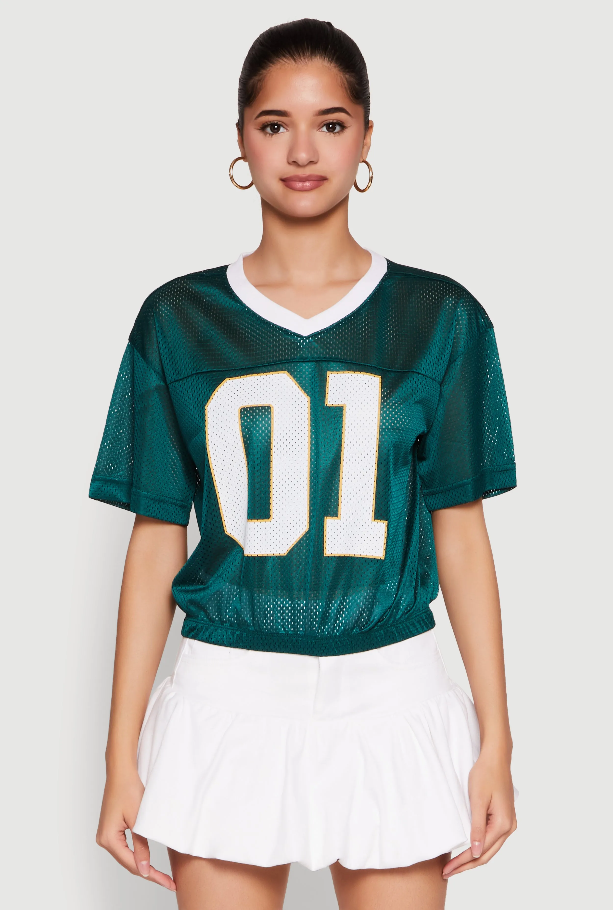 Almost Famous Graphic Jersey Mesh Crop Top sold by Rainbow product image thumbnail 2