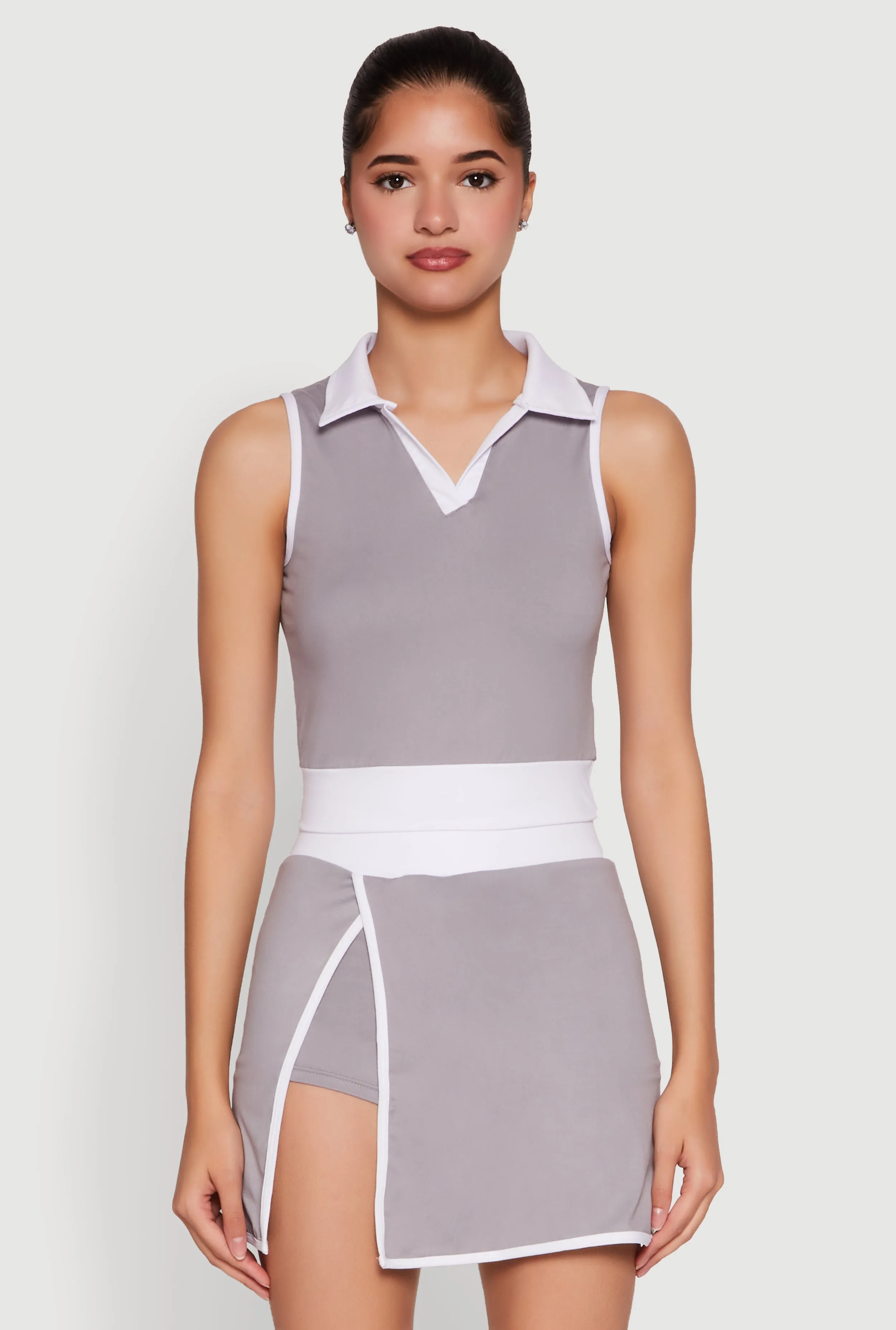 Contrast Trim Sleeveless Polo Shirt sold by Rainbow