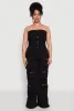 Plus Size Daisy Strapless Cargo Denim Jumpsuit sold by Rainbow