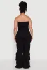 Plus Size Daisy Strapless Cargo Denim Jumpsuit sold by Rainbow