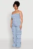 Plus Size Daisy Strapless Cargo Denim Jumpsuit sold by Rainbow