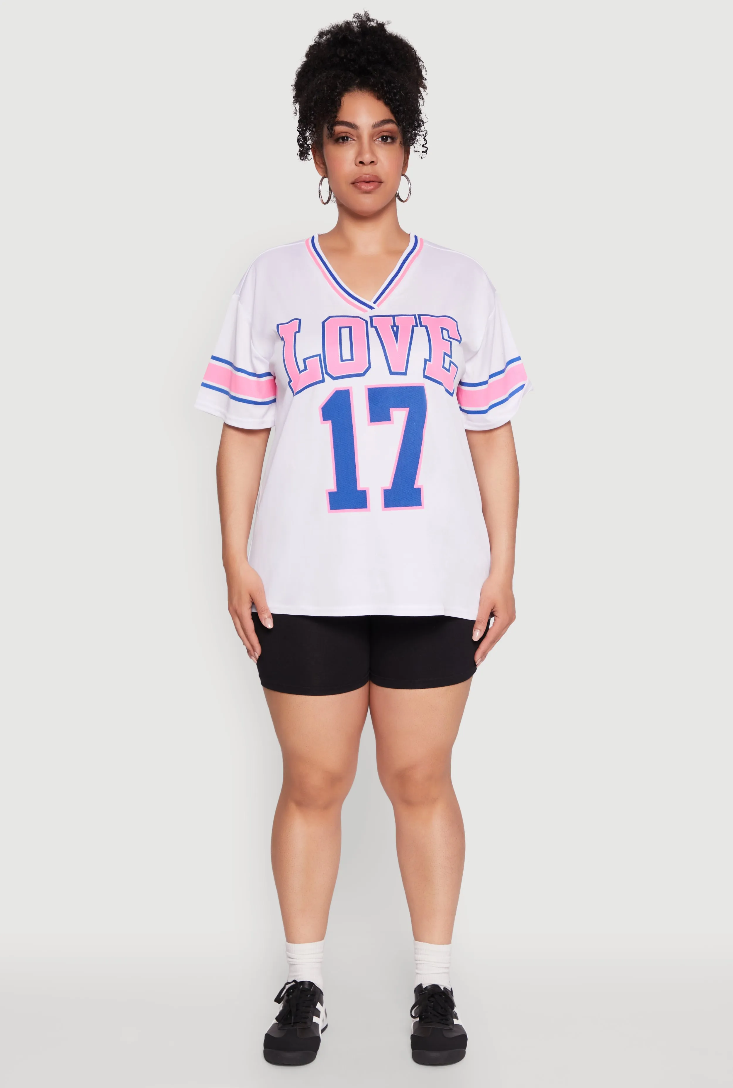 Plus Size Love 17 Football Jersey sold by Rainbow