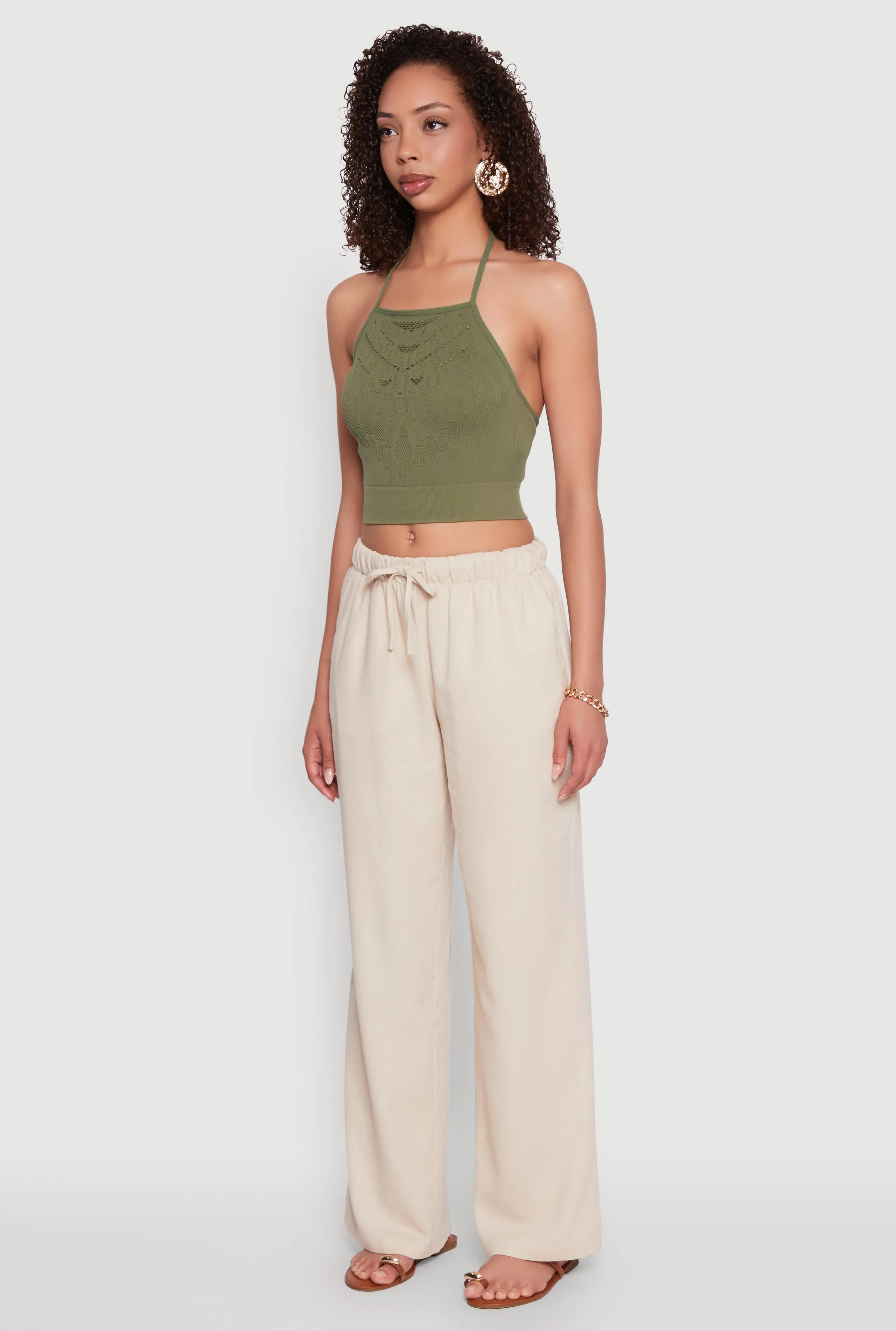 Seamless Laser Cut Cropped Halter Top sold by Rainbow product image thumbnail 5