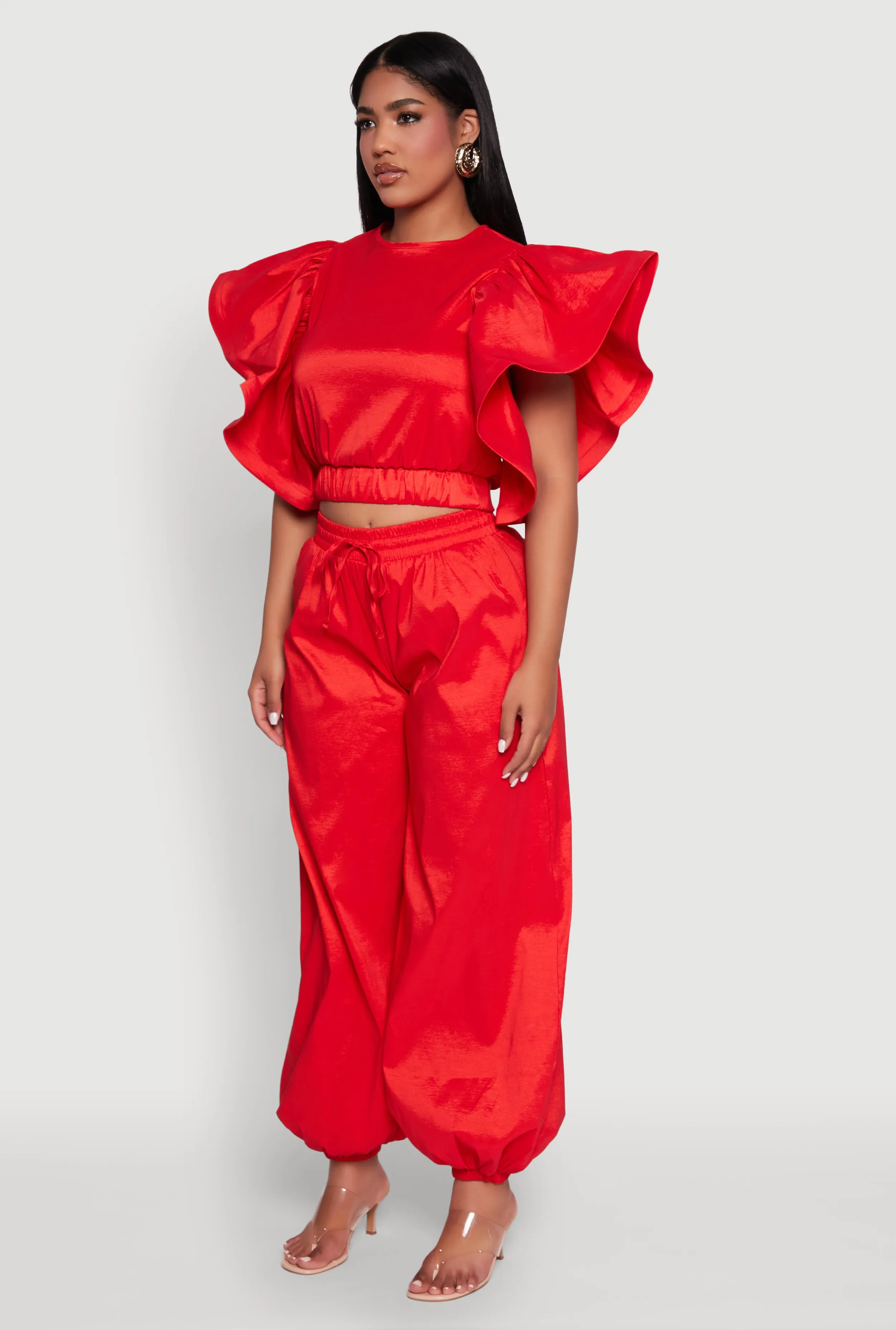 Flutter Sleeve Crop Top sold by Rainbow product image thumbnail 5