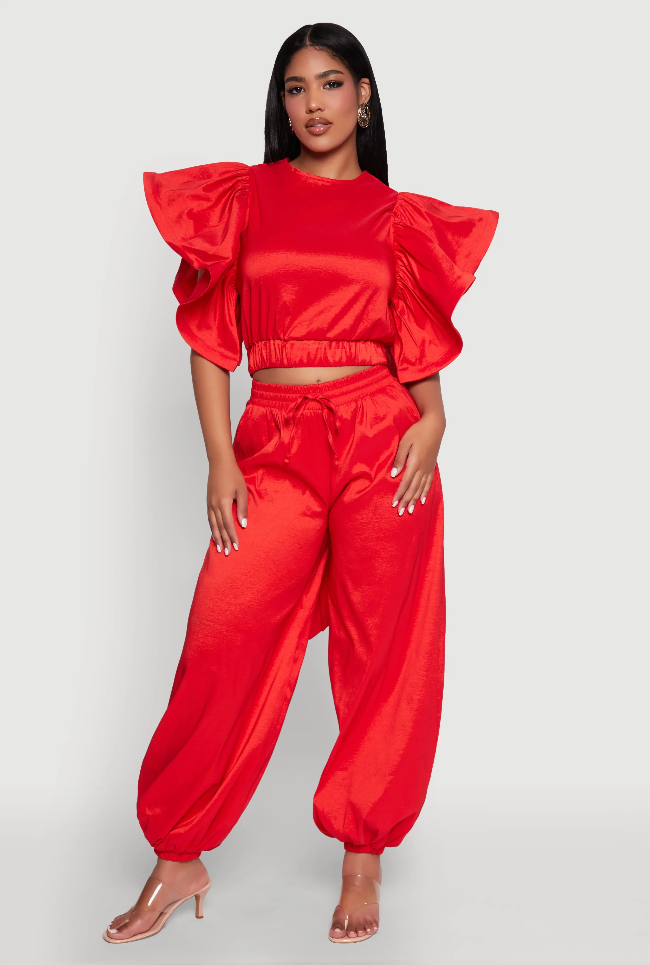 Flutter Sleeve Crop Top sold by Rainbow product image thumbnail 3