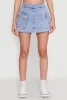 Spoon Jeans Mineral Wash Zip Detail Denim Skort sold by Rainbow