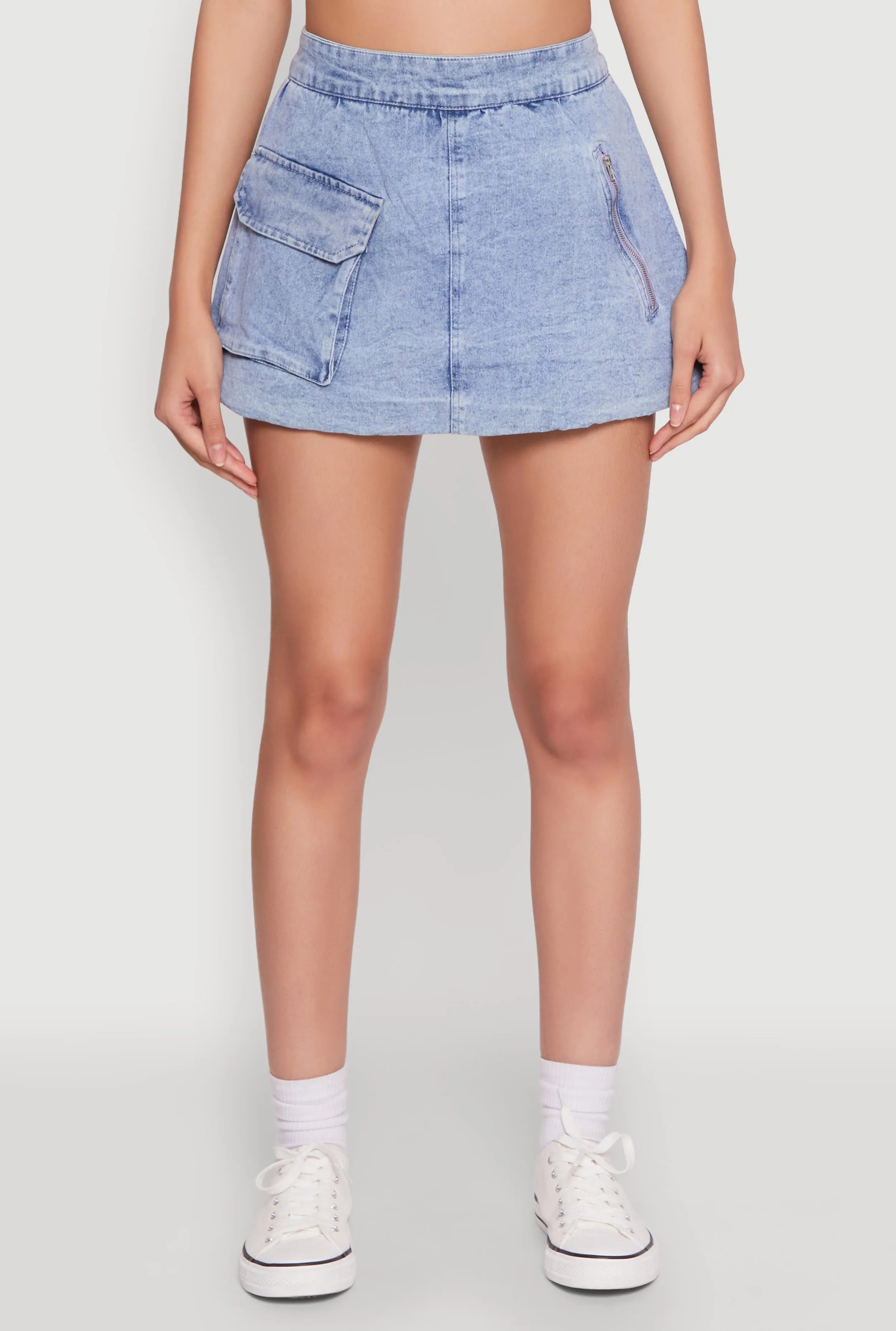 Spoon Jeans Mineral Wash Zip Detail Denim Skort sold by Rainbow product image thumbnail 5