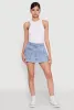 Spoon Jeans Mineral Wash Zip Detail Denim Skort sold by Rainbow