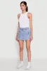 Spoon Jeans Mineral Wash Zip Detail Denim Skort sold by Rainbow