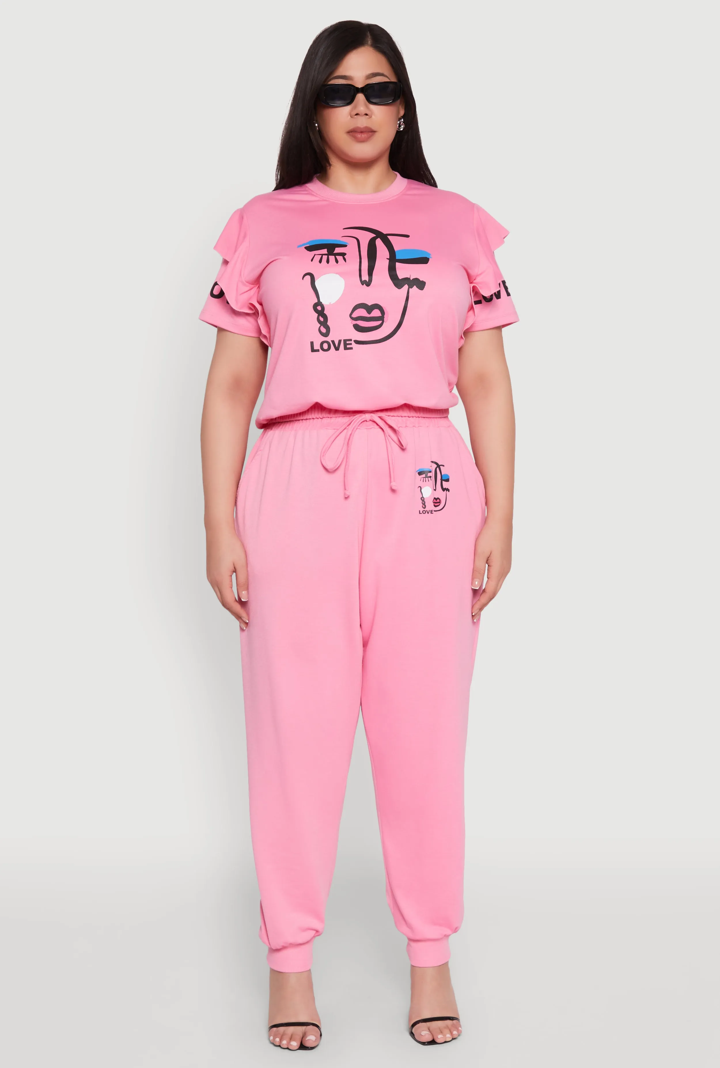 Plus Size Abstract Love Graphic Joggers sold by Rainbow product image thumbnail 2