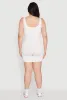Plus Size Seamless Ribbed Sleeveless Biker Romper sold by Rainbow