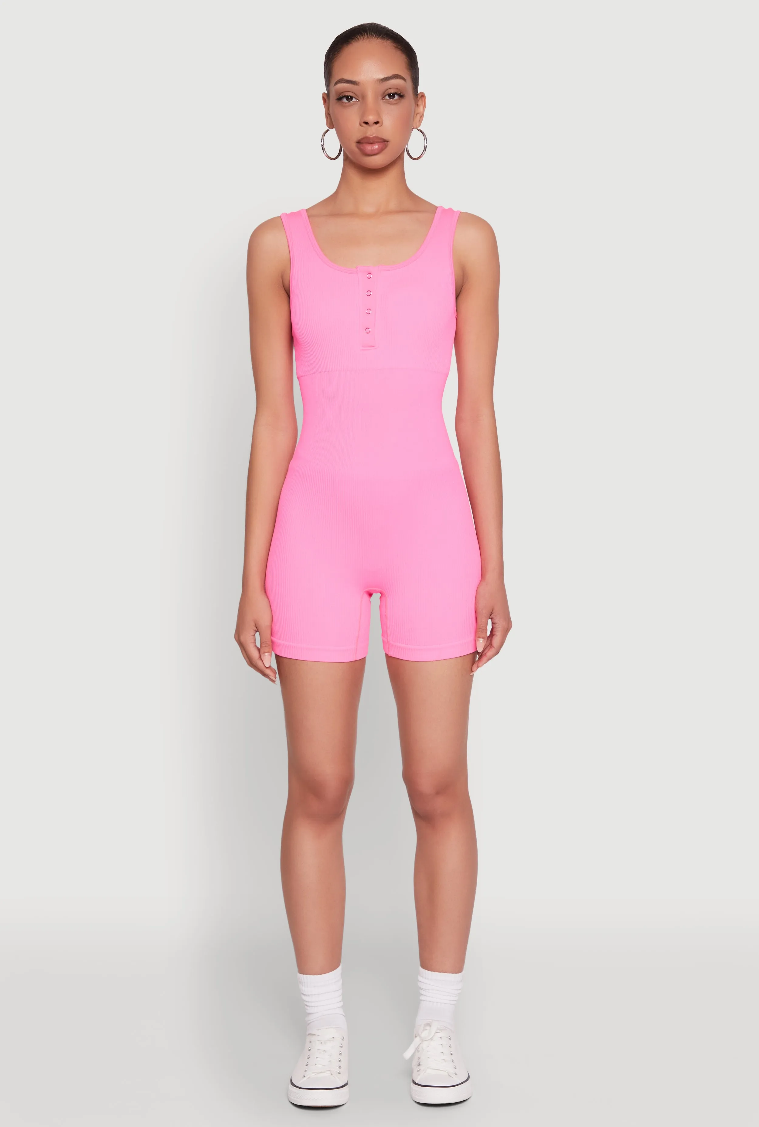 Seamless Snap Button Front Biker Romper sold by Rainbow product image thumbnail 2
