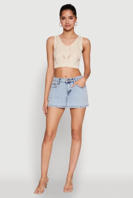 Seamless Laser Cut Cropped Tank Top sold by Rainbow