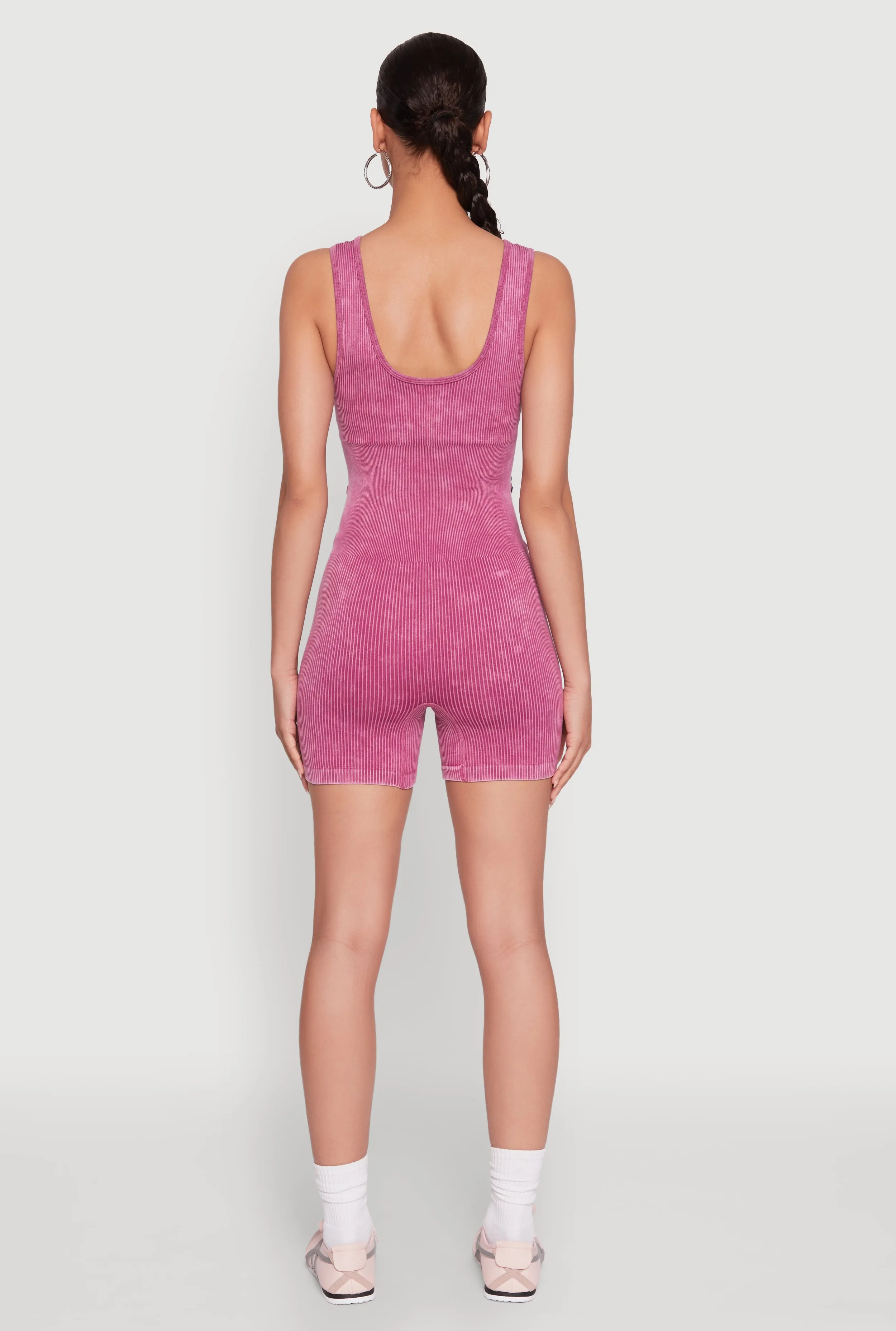 Mineral Wash Corset Detail Biker Romper sold by Rainbow product image thumbnail 5