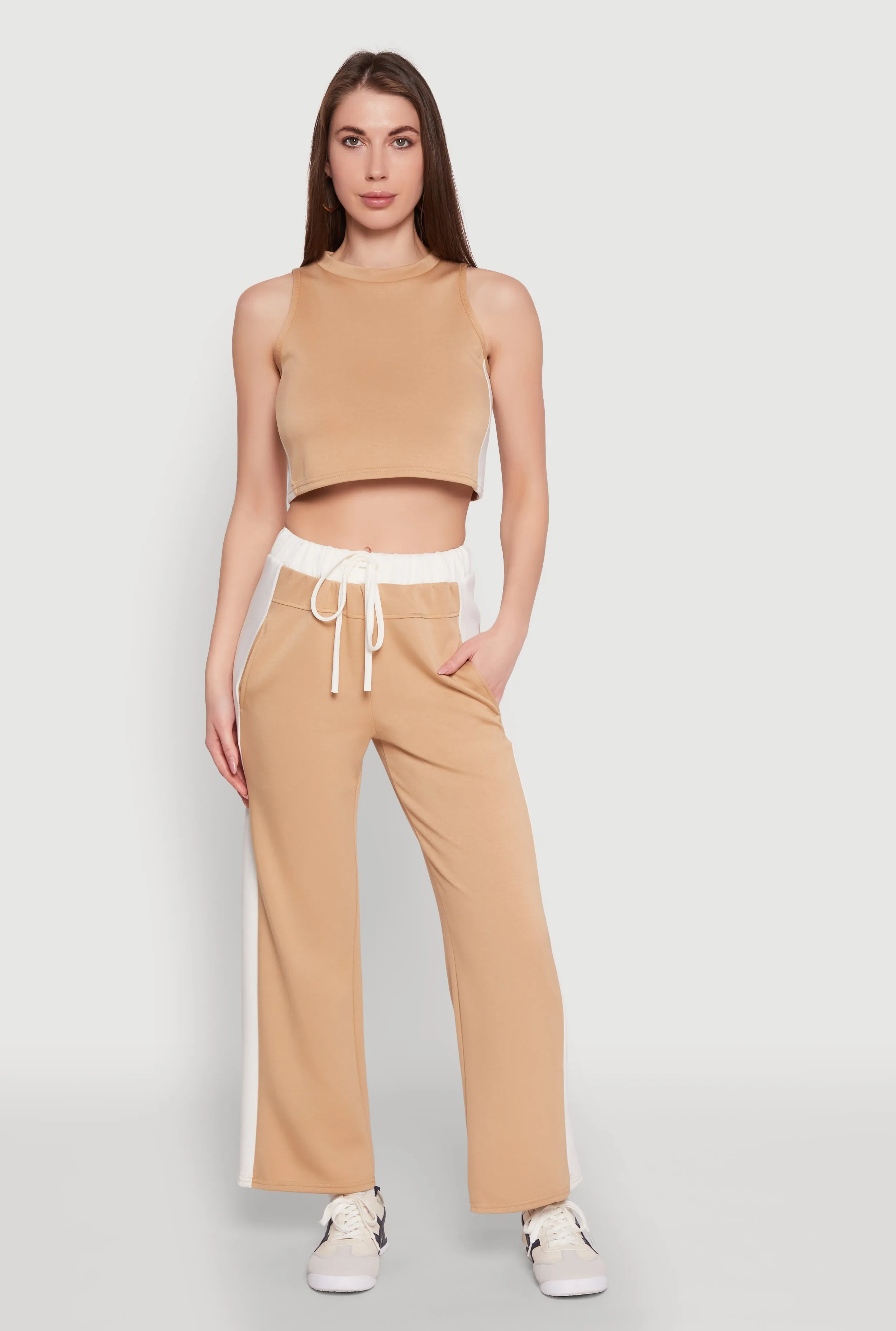 Side Contrast Cropped Tank Top sold by Rainbow product image thumbnail 3