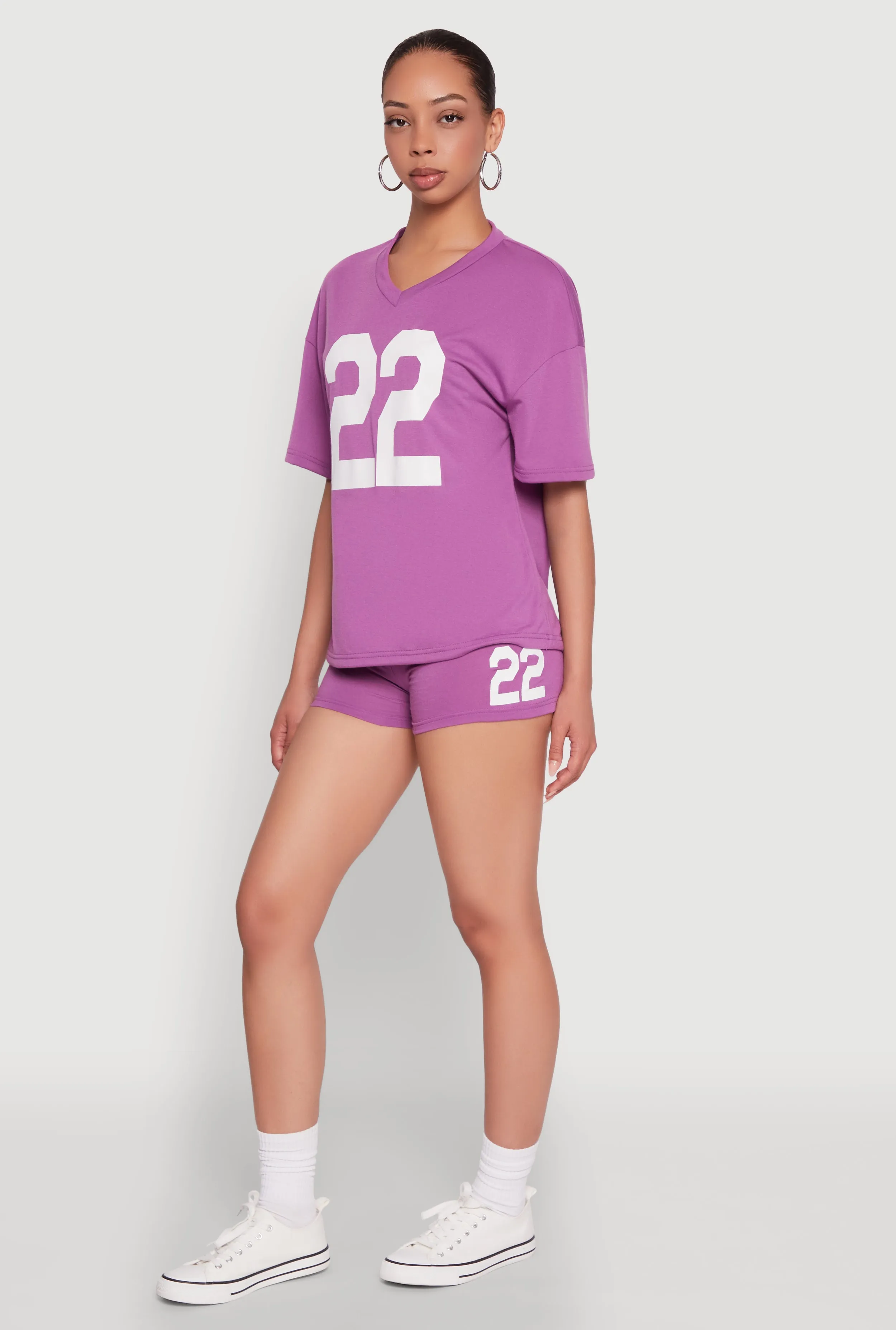 22 V Neck Football T Shirt sold by Rainbow product image thumbnail 3