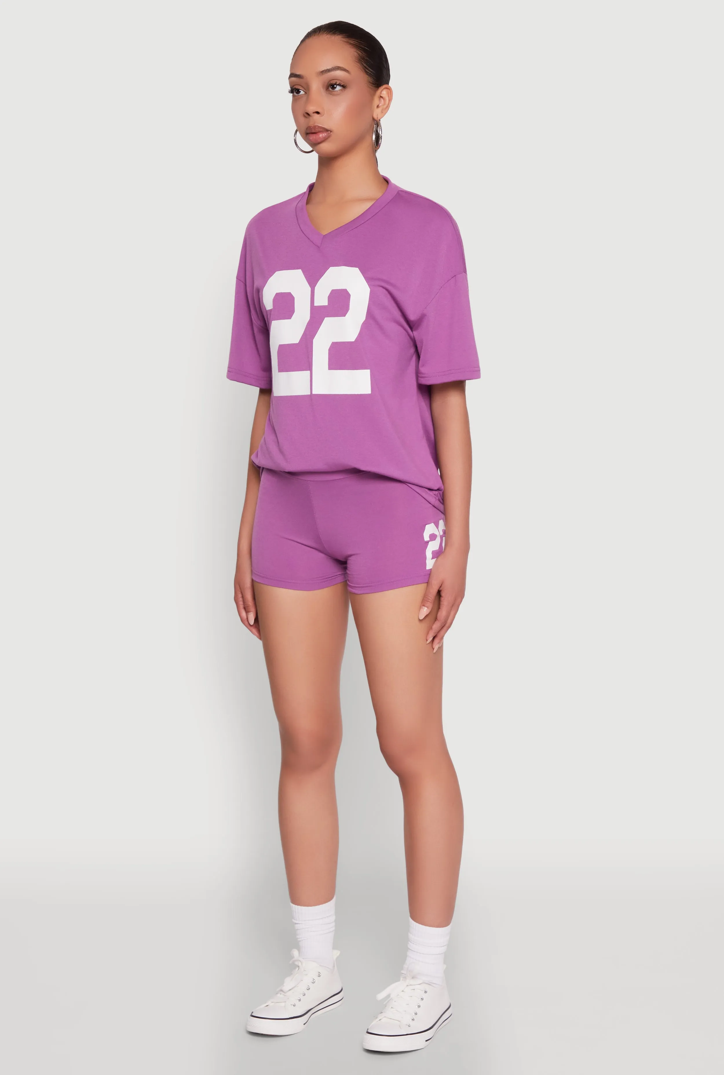 22 V Neck Football T Shirt sold by Rainbow product image thumbnail 5